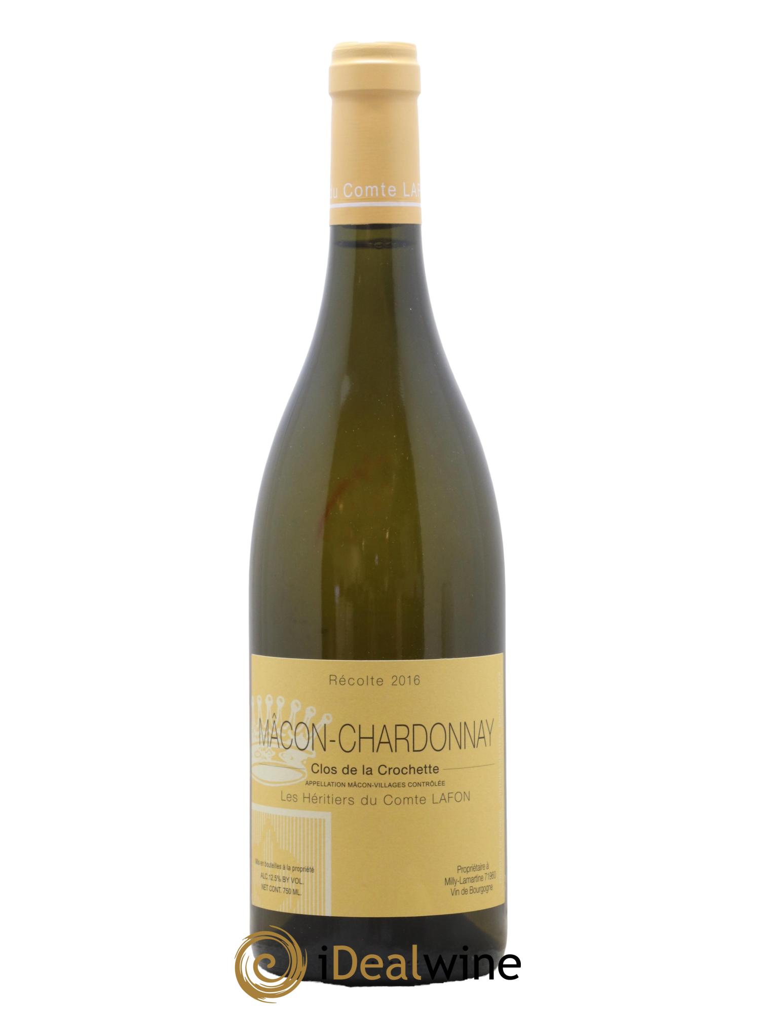 Mâcon Clos de la Crochette Héritiers du Comte Lafon (Domaine des) 2016 - Lot de 1 bouteille - 0