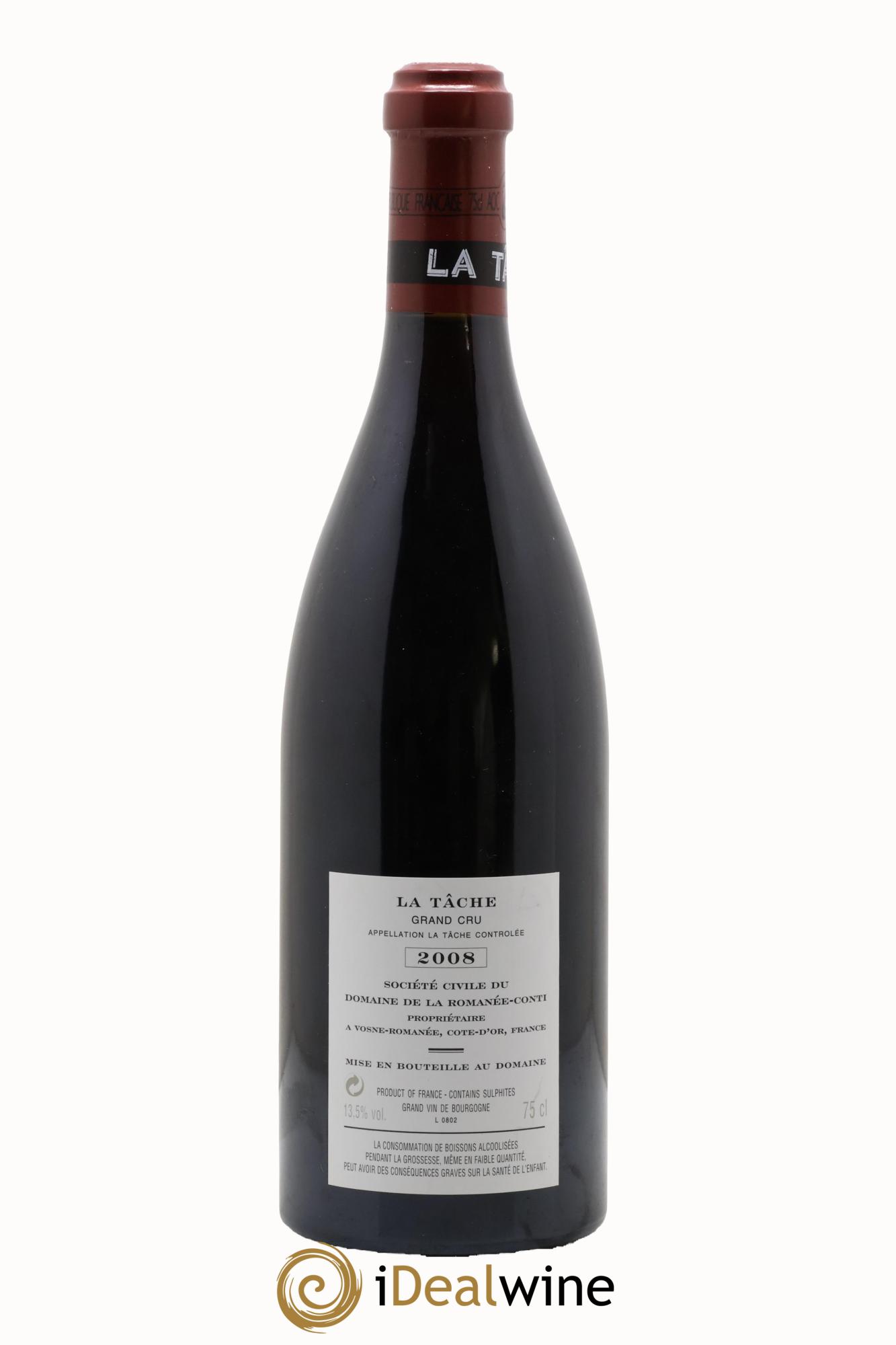 La Tâche Grand Cru Domaine de la Romanée-Conti 2008 - Lot of 1 bottle - 1