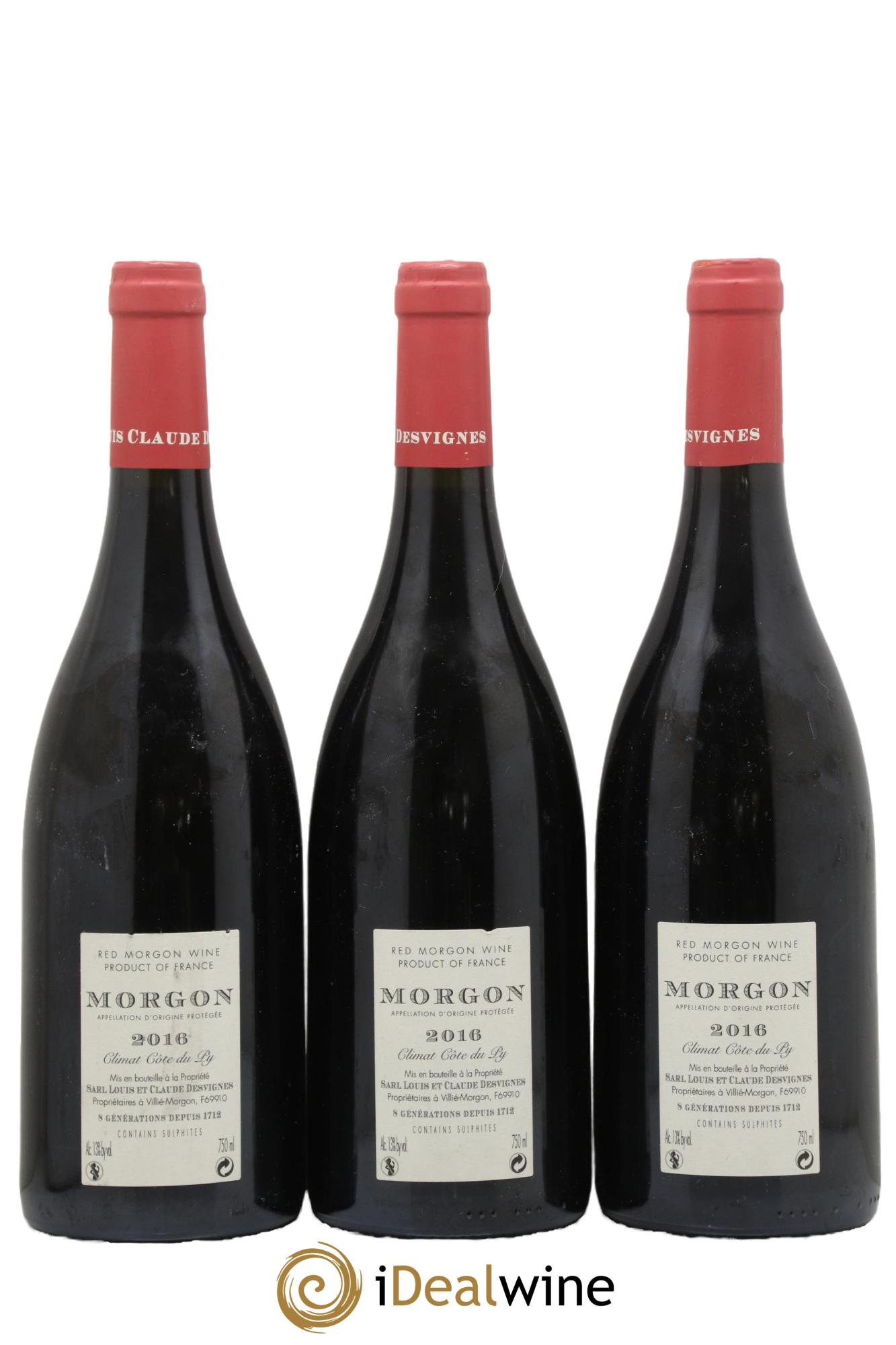 Morgon Côte du Py Louis-Claude Desvignes 2016 - Posten von 3 Flaschen - 1