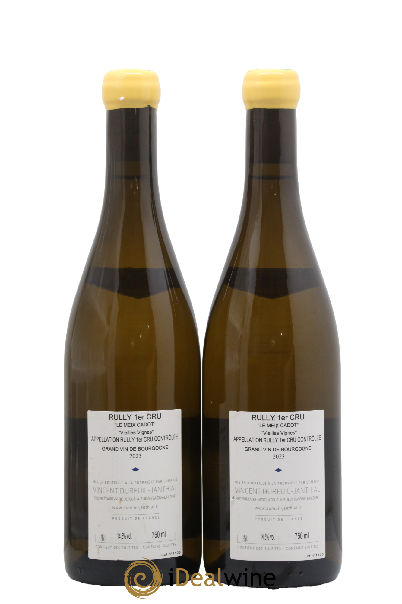 Rully 1er Cru Le Meix Cadot Vieilles Vignes Vincent Dureuil-Janthial 2023 - Lot de 2 bouteilles - 1
