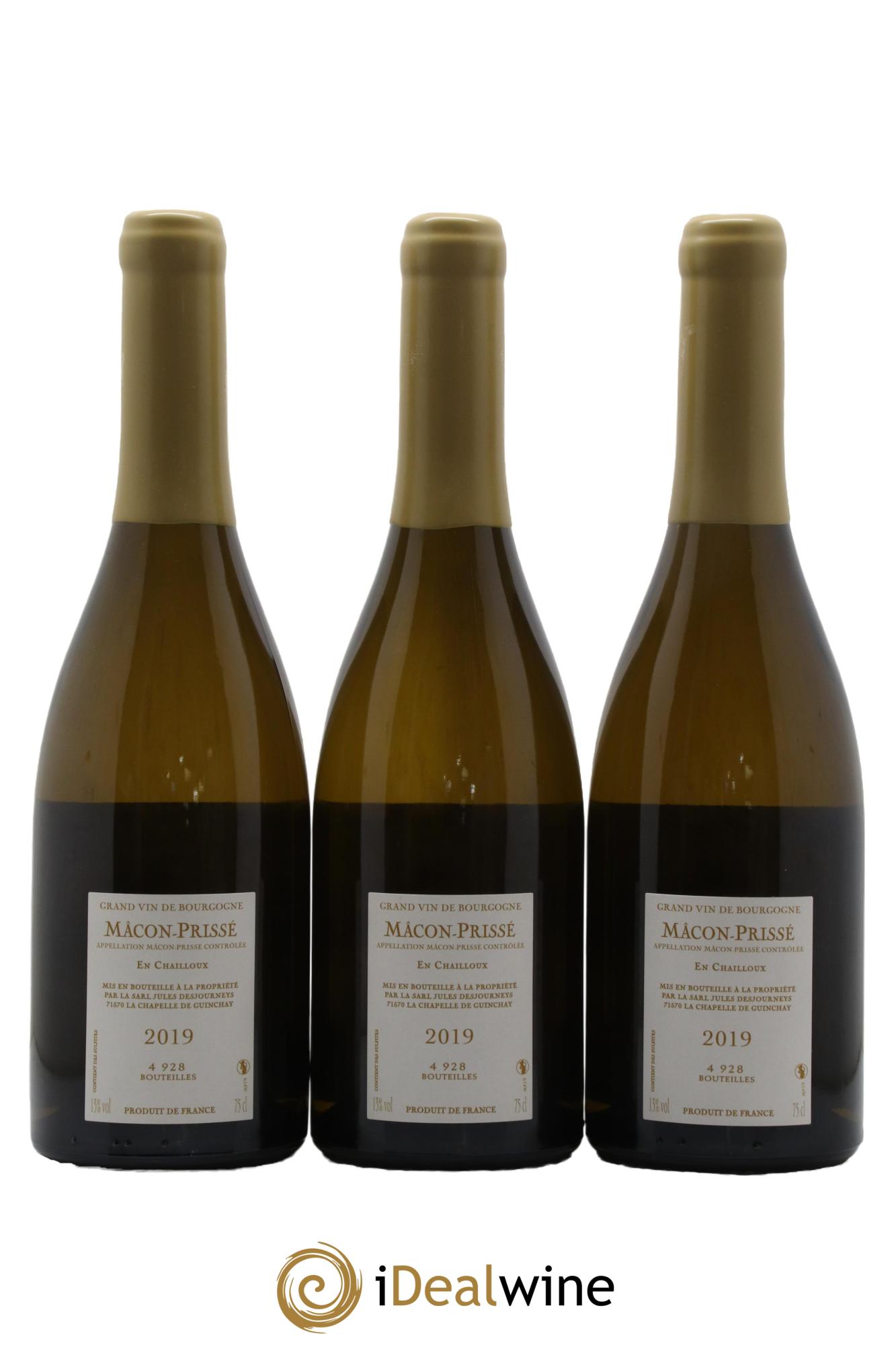 Mâcon-Prissé En Chailloux Jules Desjourneys 2019 - Posten von 3 Flaschen - 1