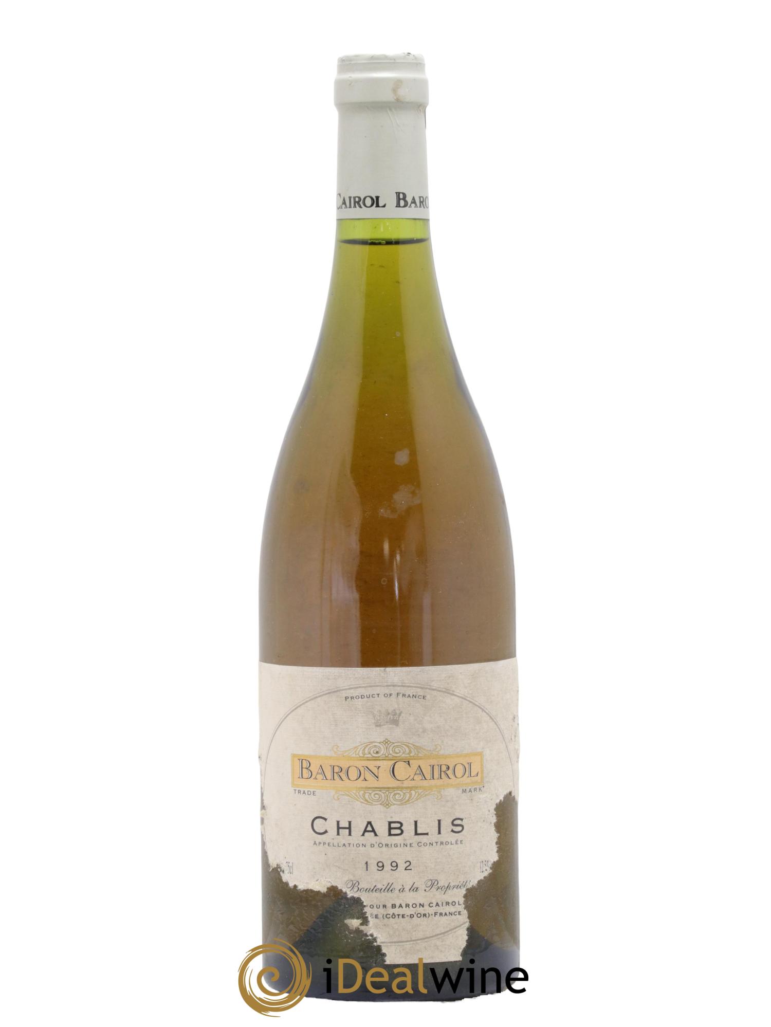 Chablis Baron Cairol 1992 - Posten von 1 Flasche - 0