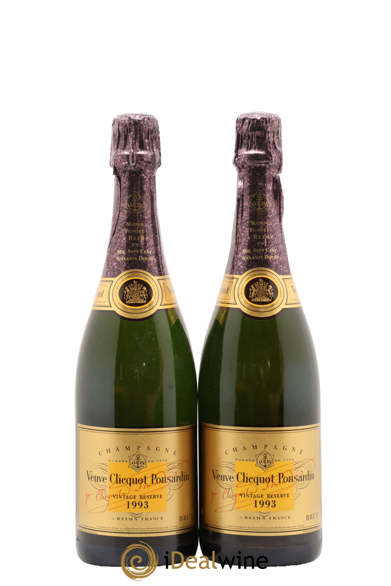 Vintage Veuve Clicquot 1993 - Lot de 2 bouteilles - 0
