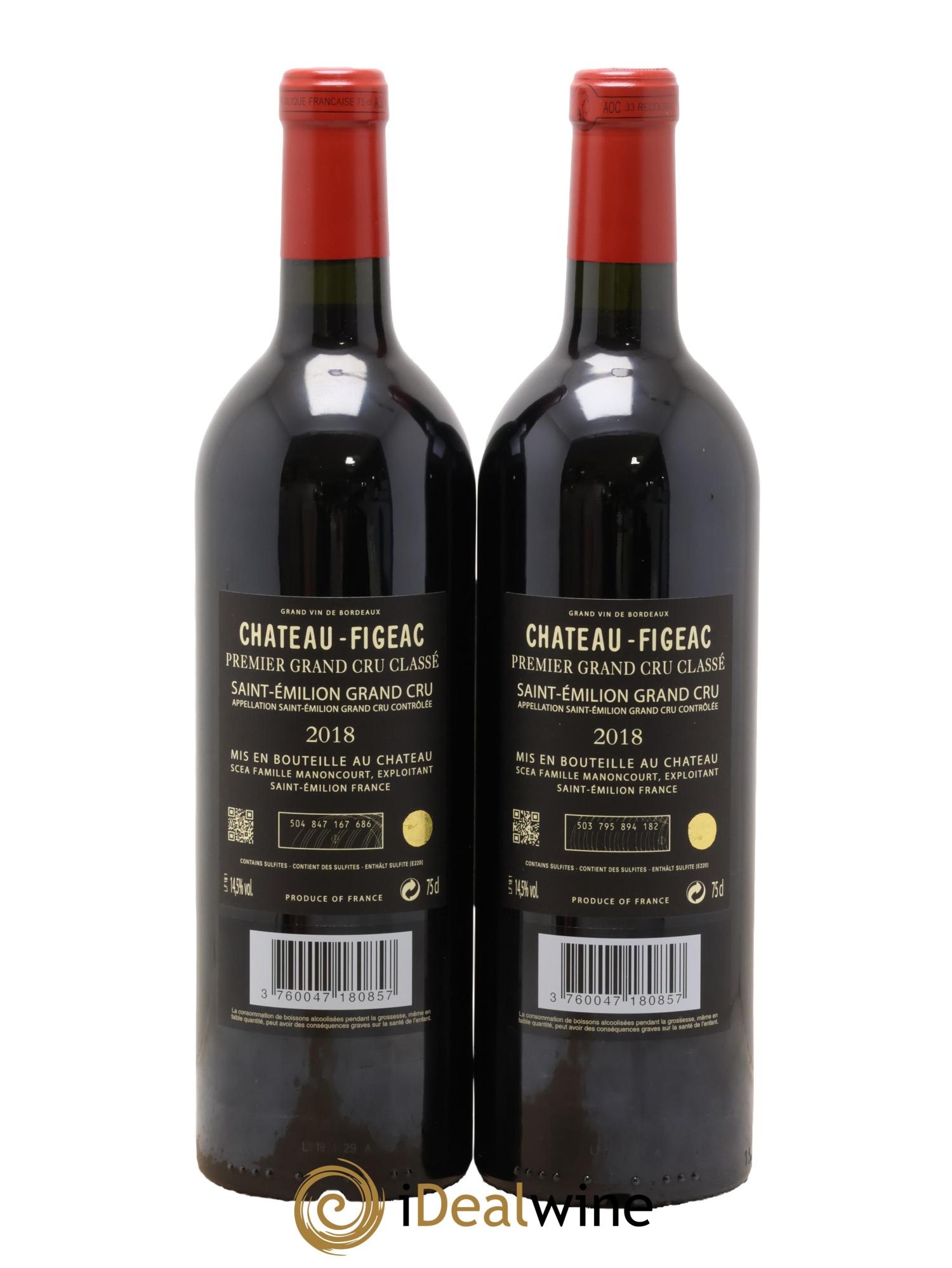 Château Figeac 1er Grand Cru Classé A 2018 - Lot de 2 bouteilles - 1