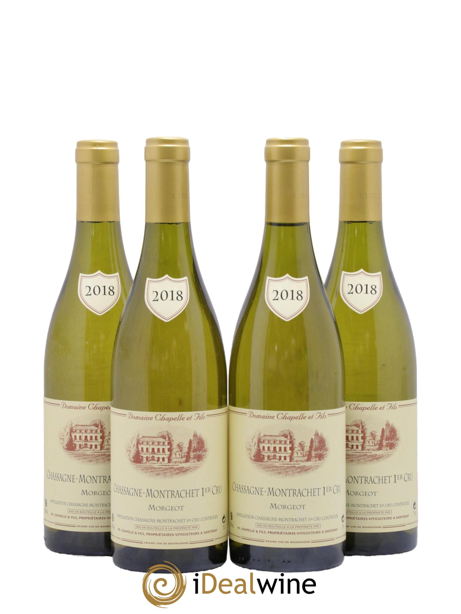 Chassagne-Montrachet 1er Cru Morgeot Chapelle et Fils 2018 - Lot de 4 bouteilles - 0