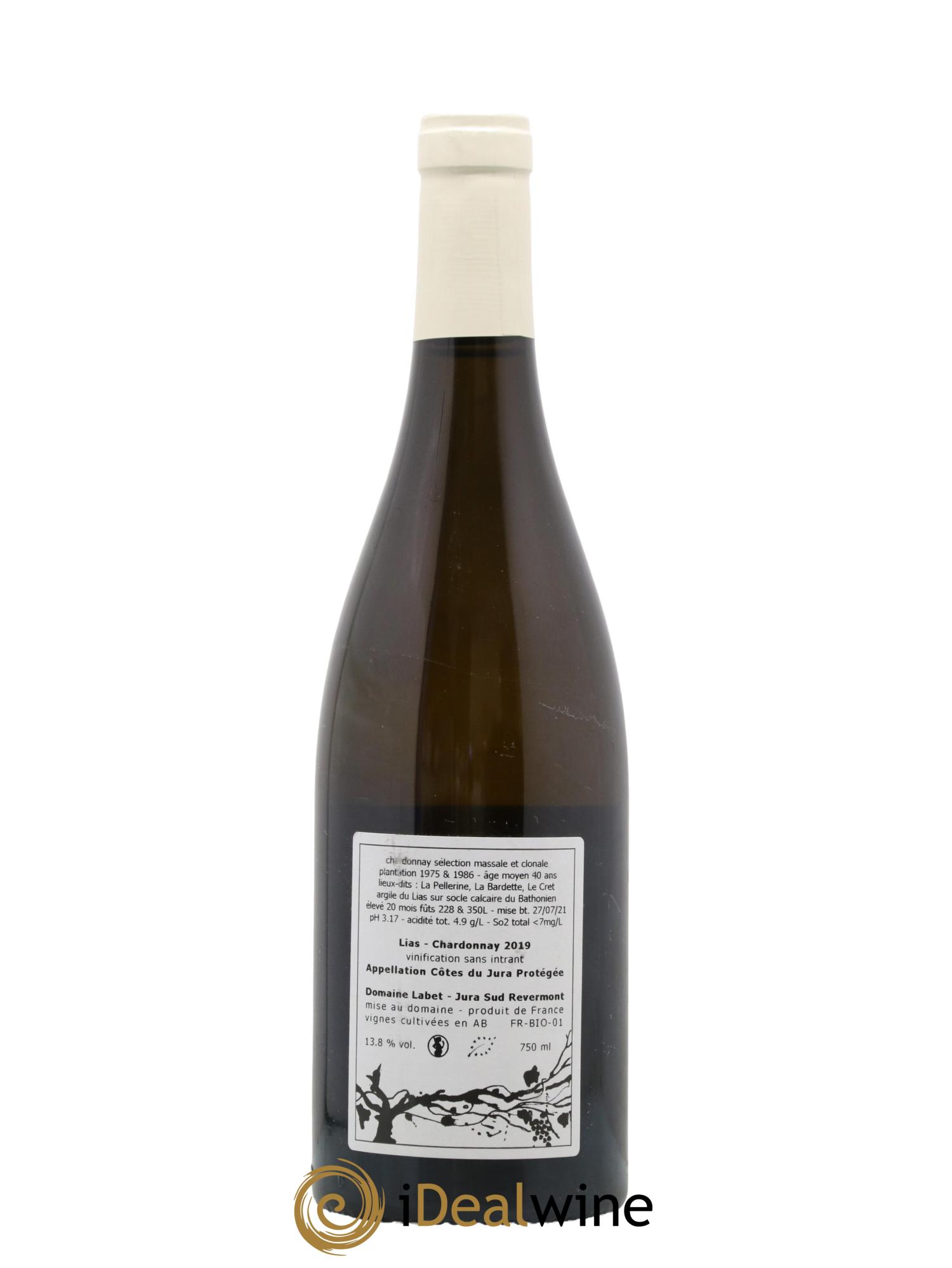 Côtes du Jura Chardonnay Lias Romain - Julien - Charline Labet 2019 - Lot de 1 bouteille - 1