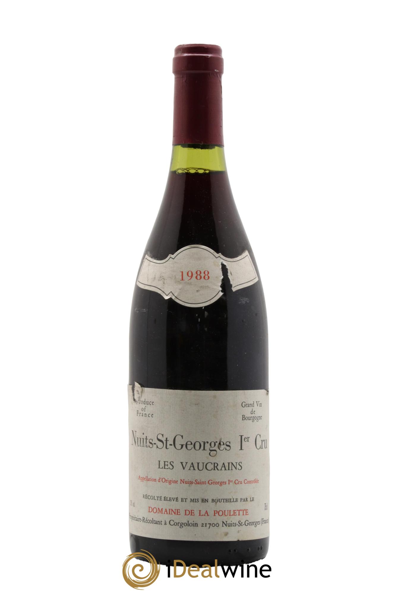 Nuits-Saint-Georges 1er Cru Les Vaucrains Domaine de la Poulette 1988 - Lot de 1 bouteille - 0