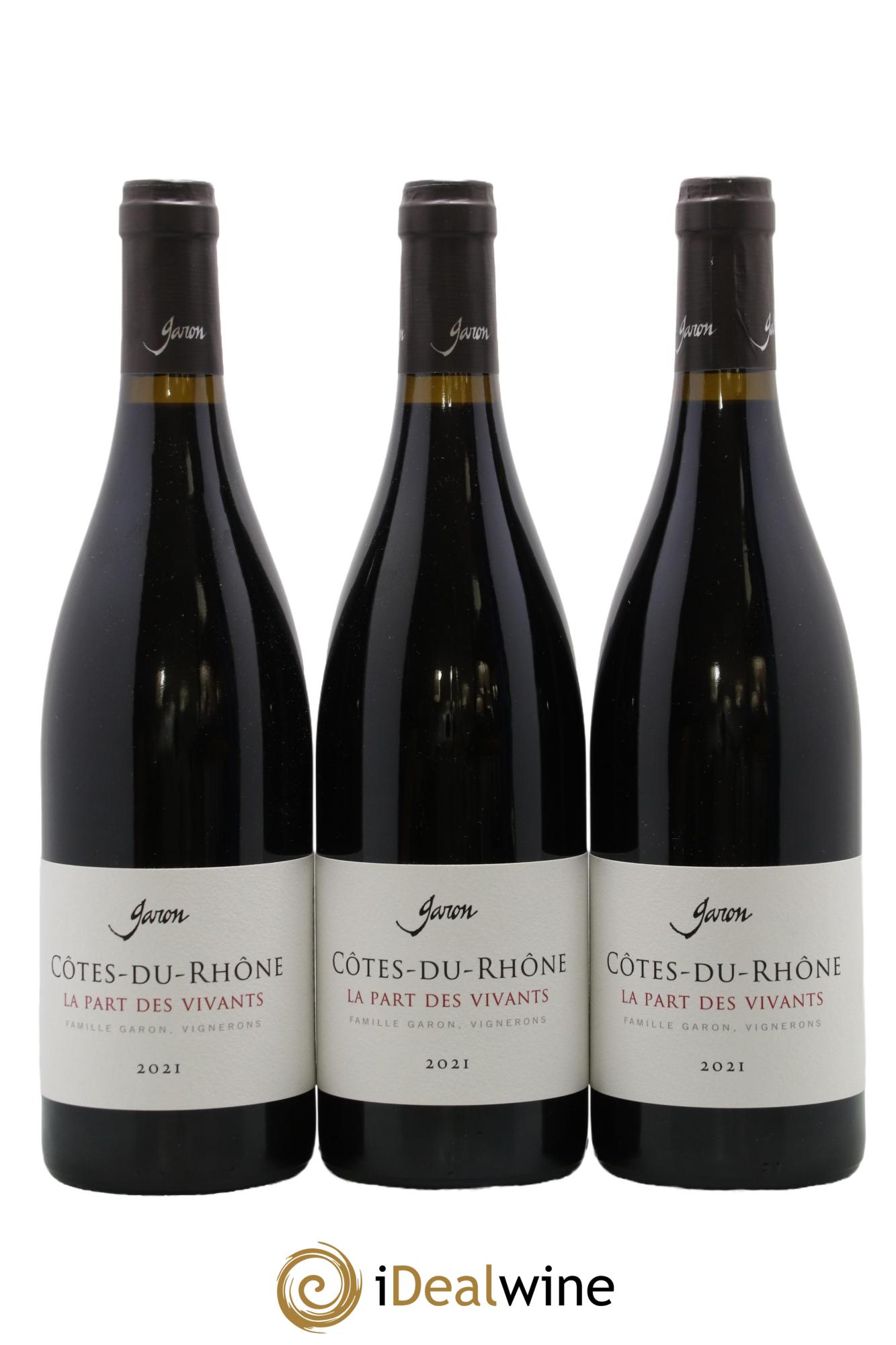 Côtes-du-Rhône La Part Des Vivants Domaine Garon 2021 - Lot de 3 bouteilles - 0