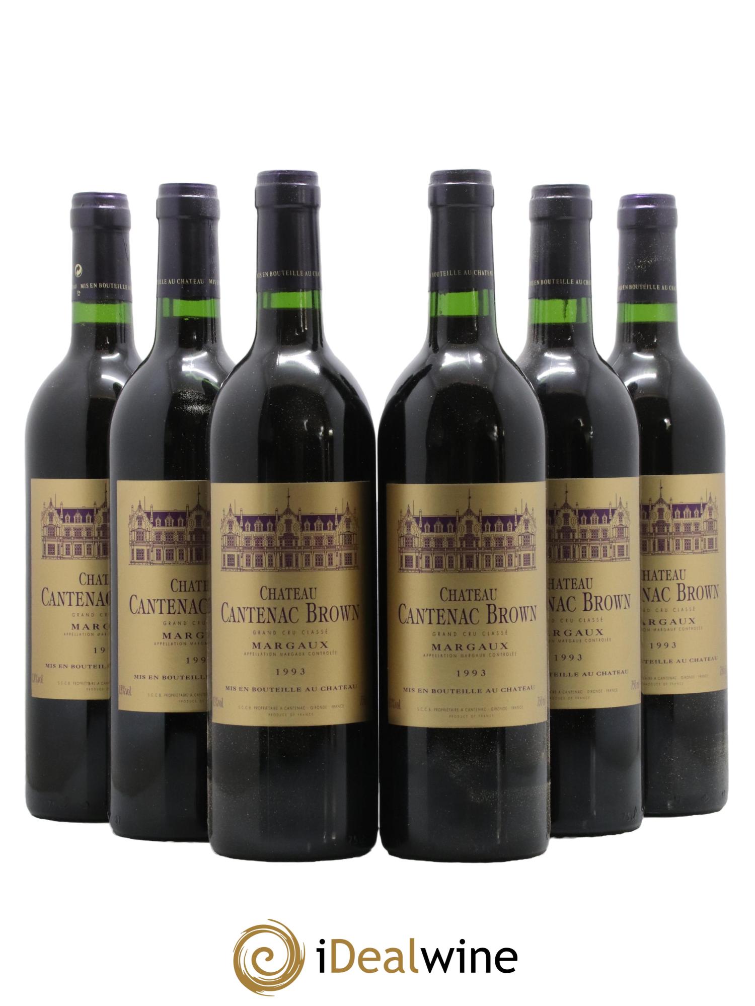 Château Cantenac Brown 3ème Grand Cru Classé 1993 - Lotto di 6 bottiglie - 0