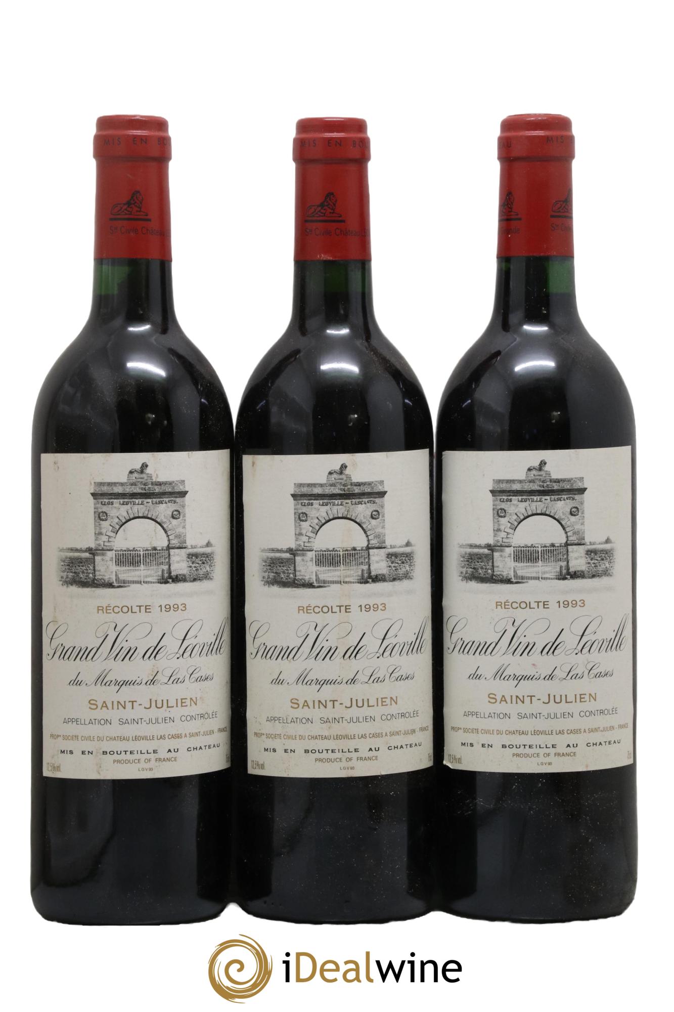 Château Léoville Las Cases 2ème Grand Cru Classé 1993 - Lot of 3 bottles - 0