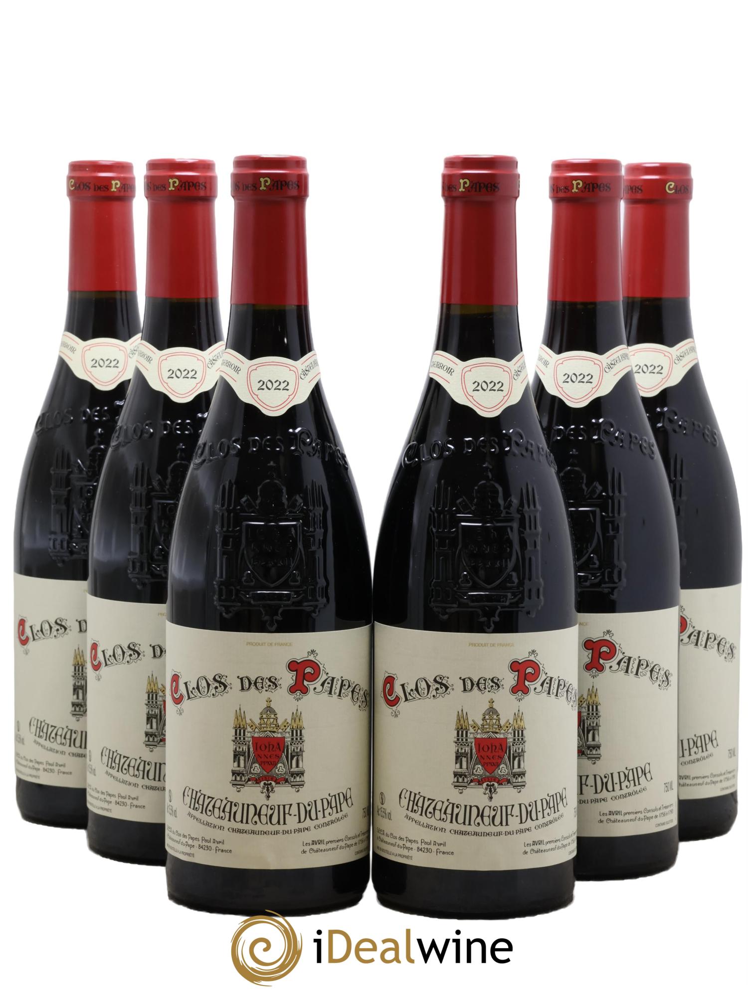 Châteauneuf-du-Pape Clos des Papes - Paul Avril 2022 - Lotto di 6 bottiglie - 0