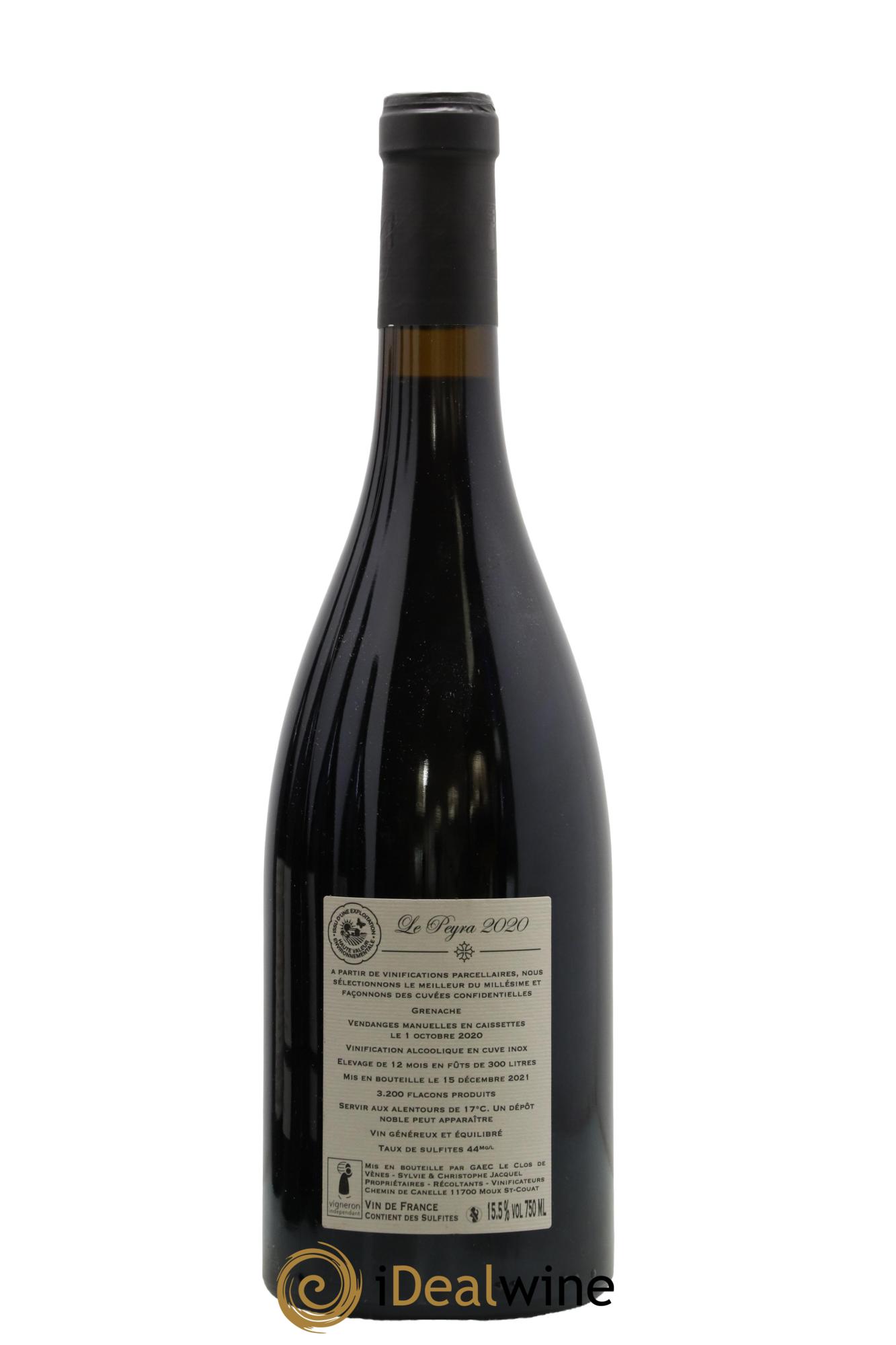 Vin de France Cuvée Le Peyra Domaine Clos de Vènes 2020 - Lot of 1 bottle - 1