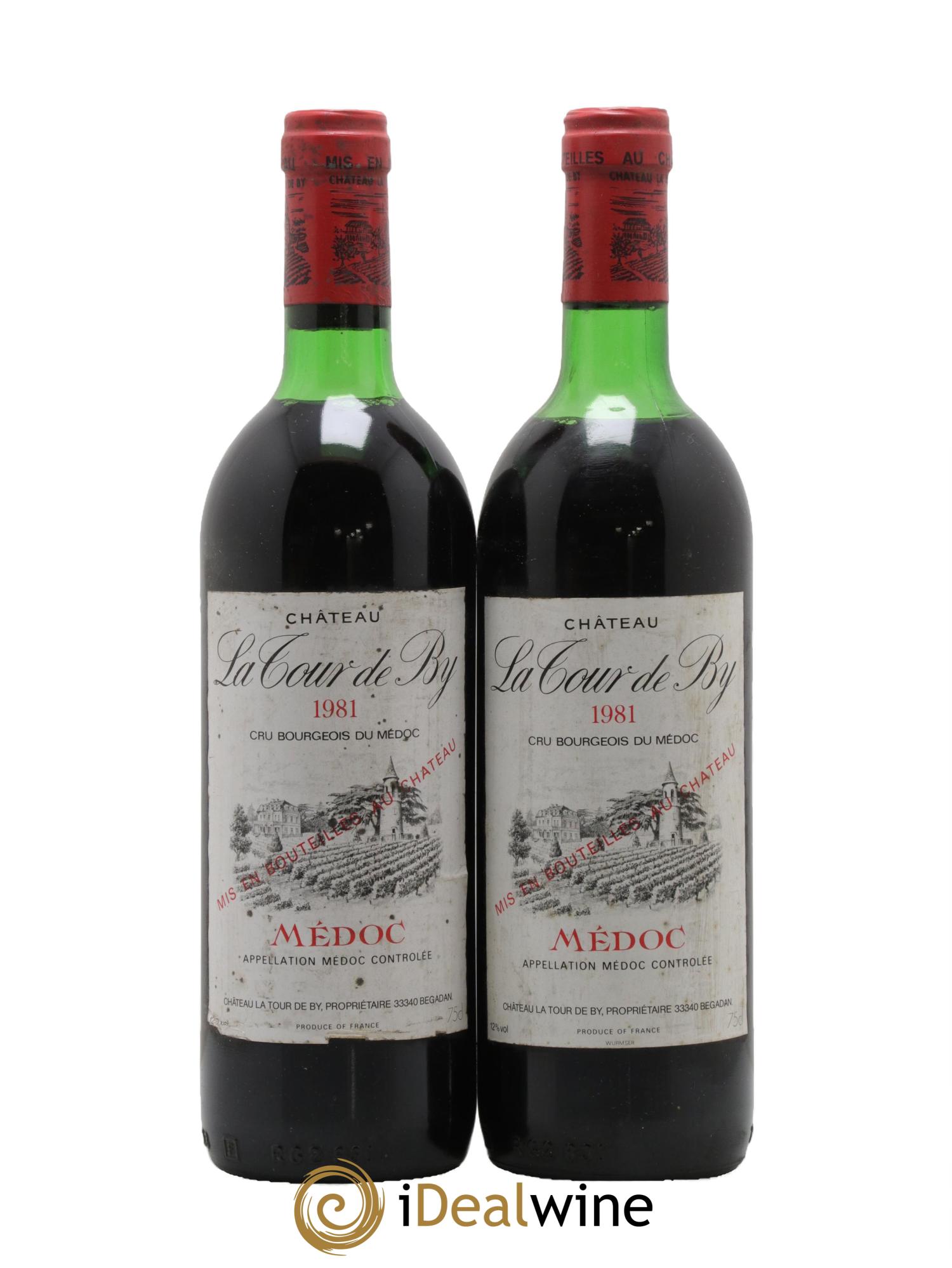 Château La Tour de By Cru Bourgeois 1981 - Lot de 2 bouteilles - 0