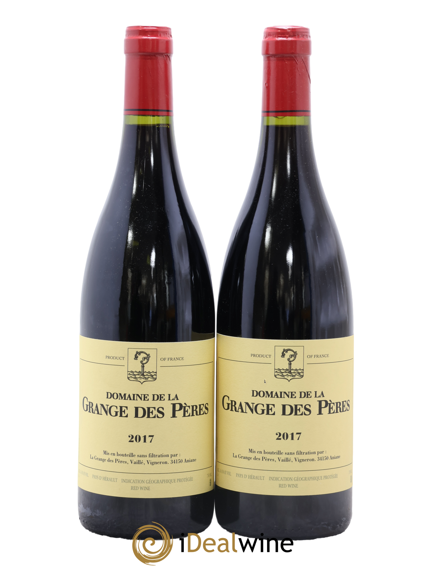 Pays d'Hérault Grange des Pères Laurent Vaillé 2017 - Lot of 2 bottles - 0