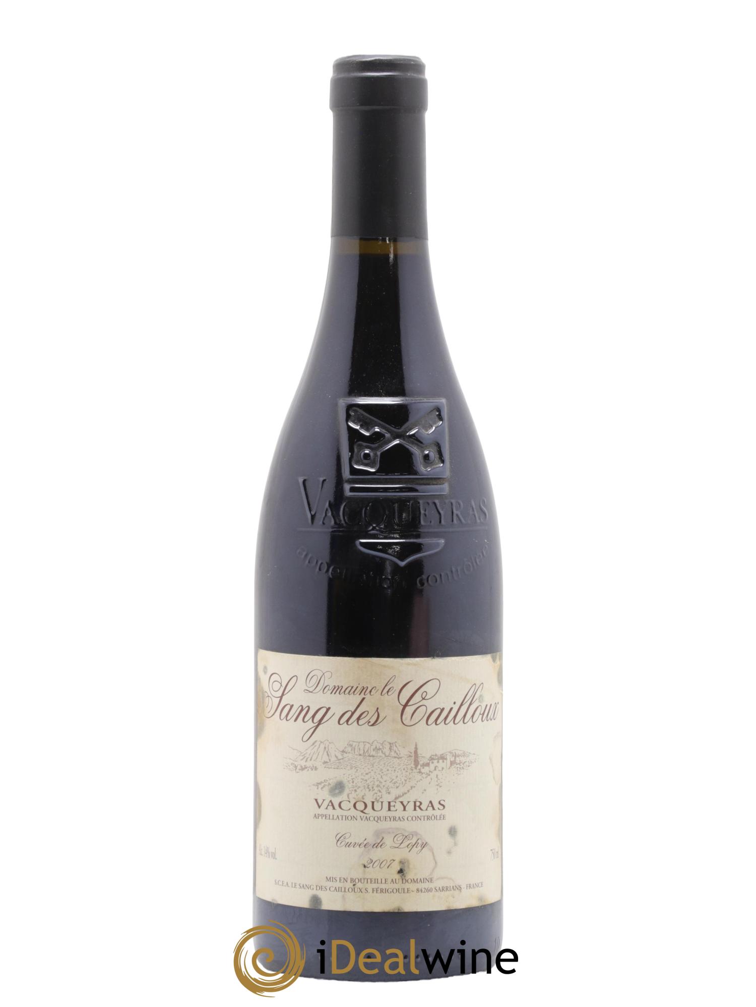 Vacqueyras Cuvée de Lopy Le Sang des Cailloux 2007 - Lot de 1 bouteille - 0