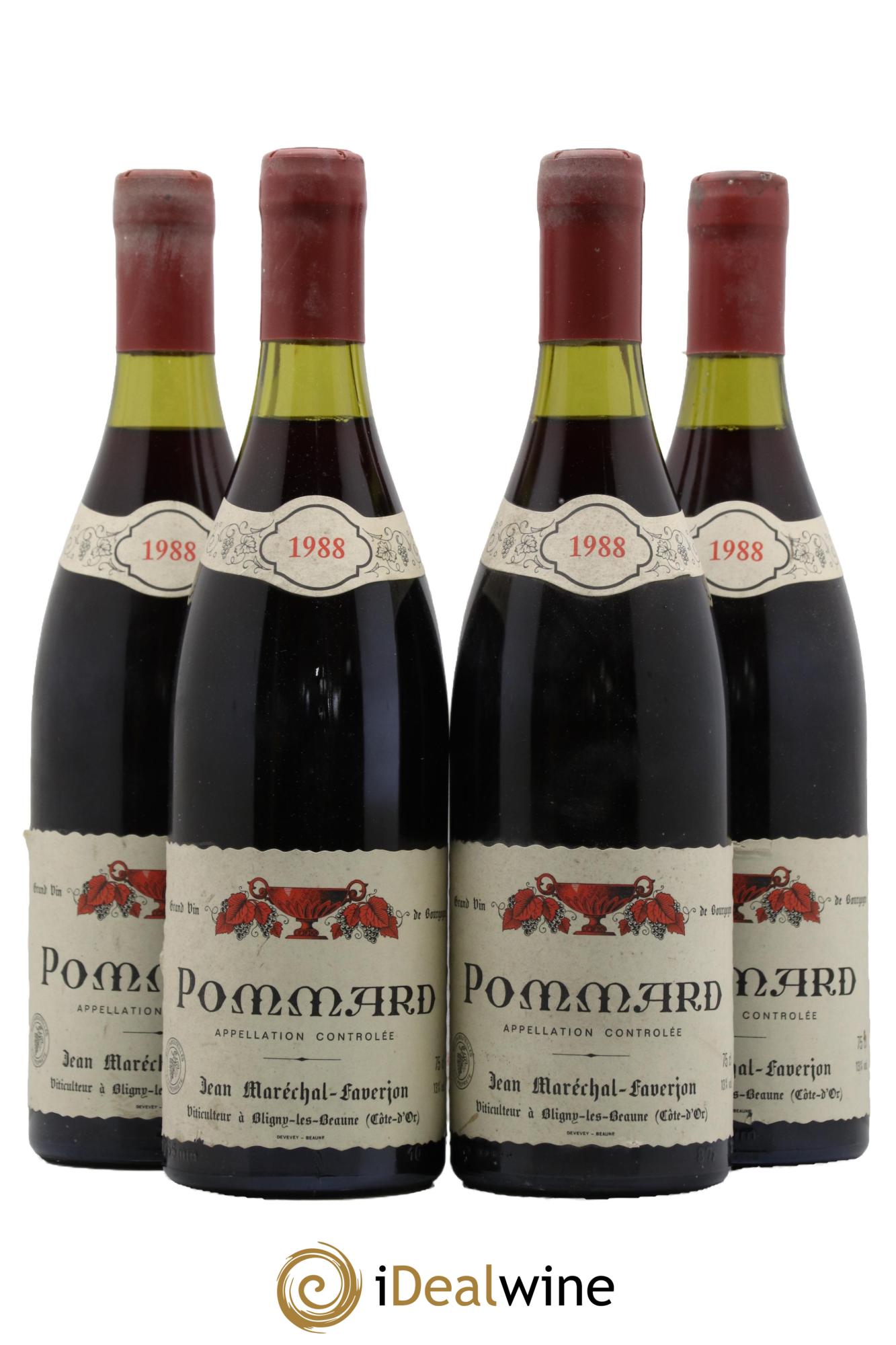 Pommard Jean Maréchal-Faverjon 1988 - Lot de 4 bouteilles - 0