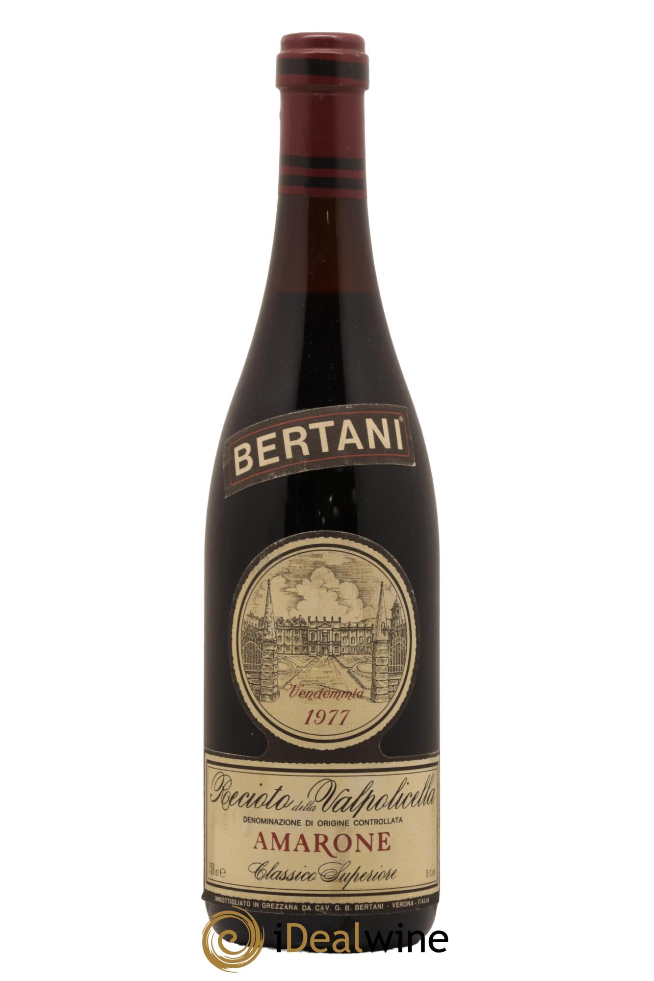 Amarone della Valpolicella DOC Bertani Recioto Classico Superiore 1977 - Lot de 1 bouteille - 0