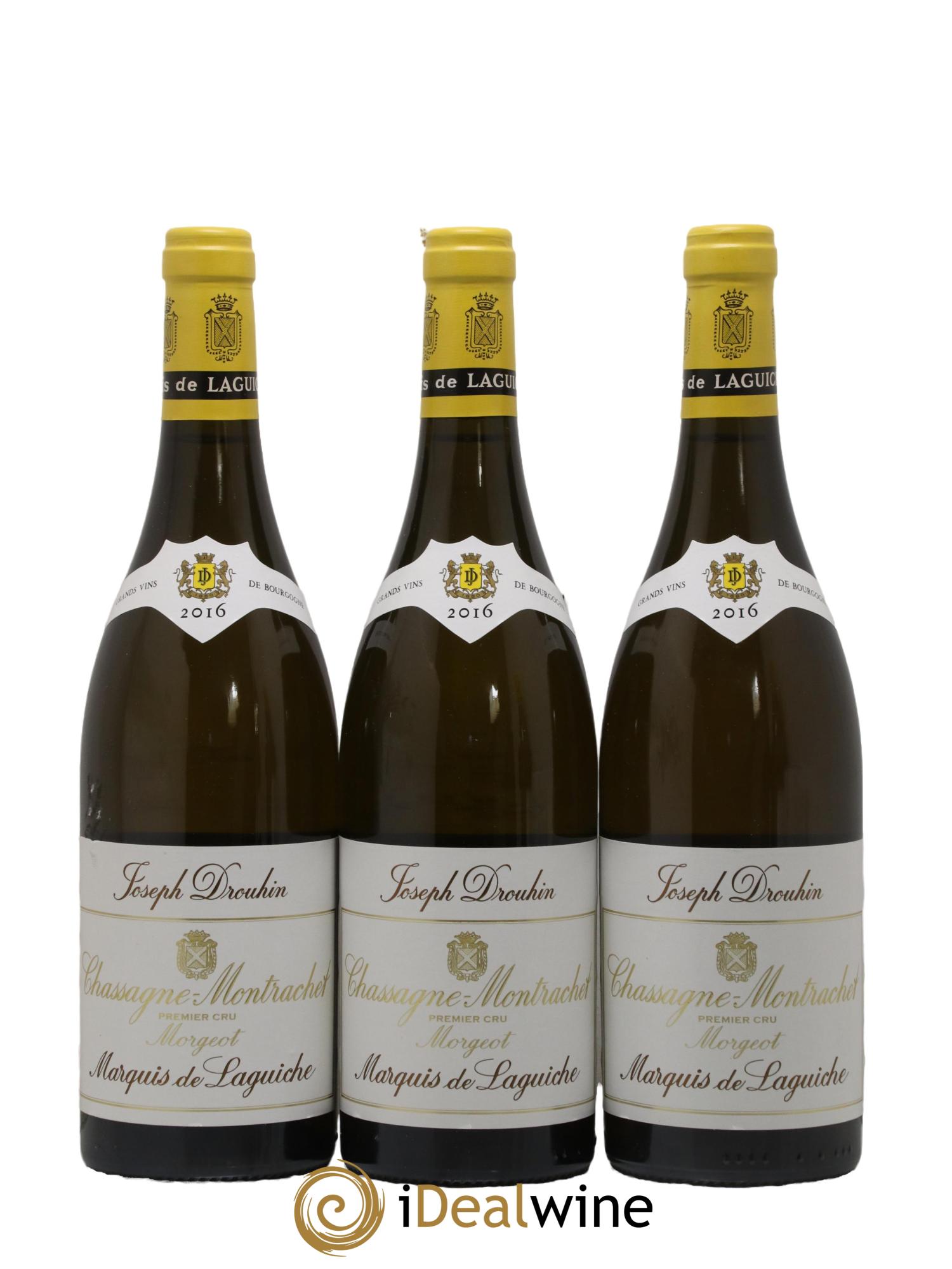 Chassagne-Montrachet 1er Cru Morgeot - Marquis de Laguiche Joseph Drouhin 2016 - Lot de 3 bouteilles - 0