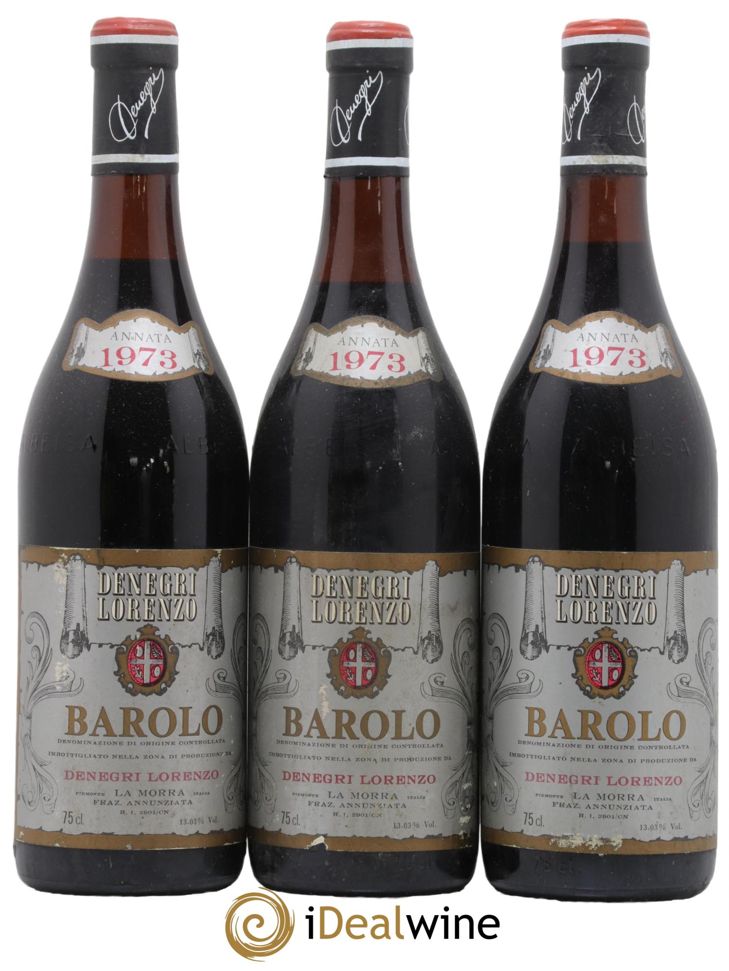 Barolo Denegri 1973 - Lot de 3 bouteilles - 0