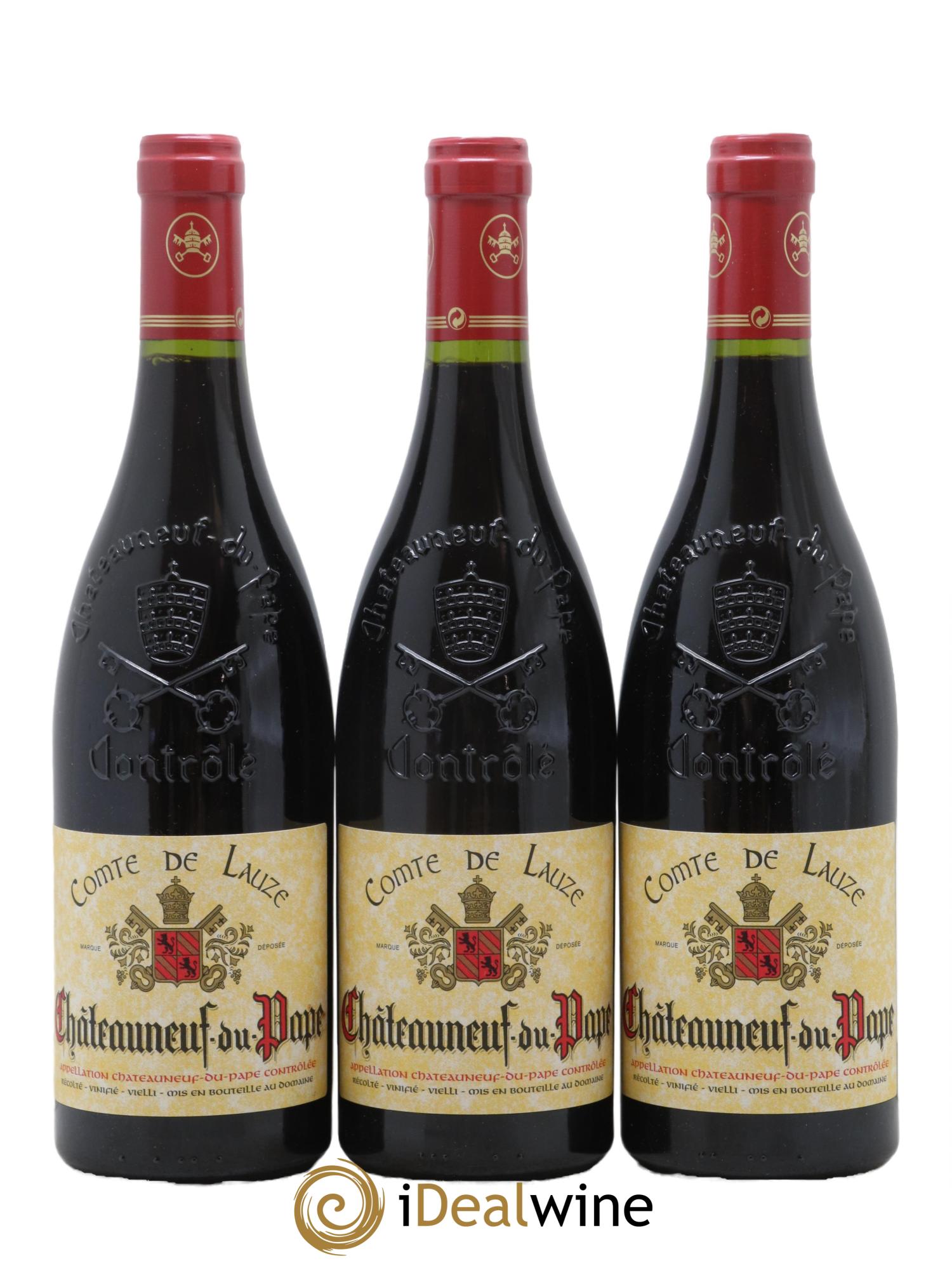 Châteauneuf-du-Pape Domaine Comte de Lauze 2017 - Lot de 3 bouteilles - 0