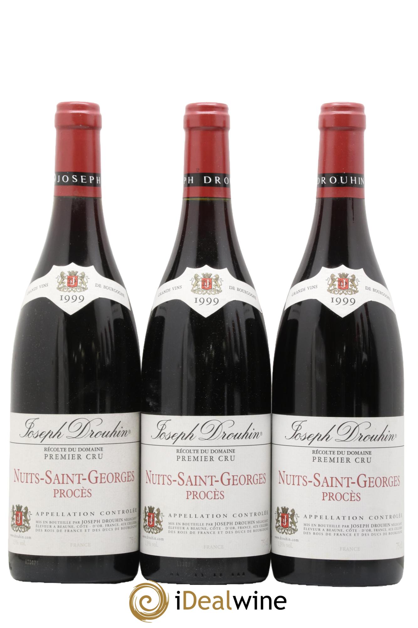 Nuits-Saint-Georges 1er Cru Les Proces Joseph Drouhin 1999 - Lot de 3 bouteilles - 0
