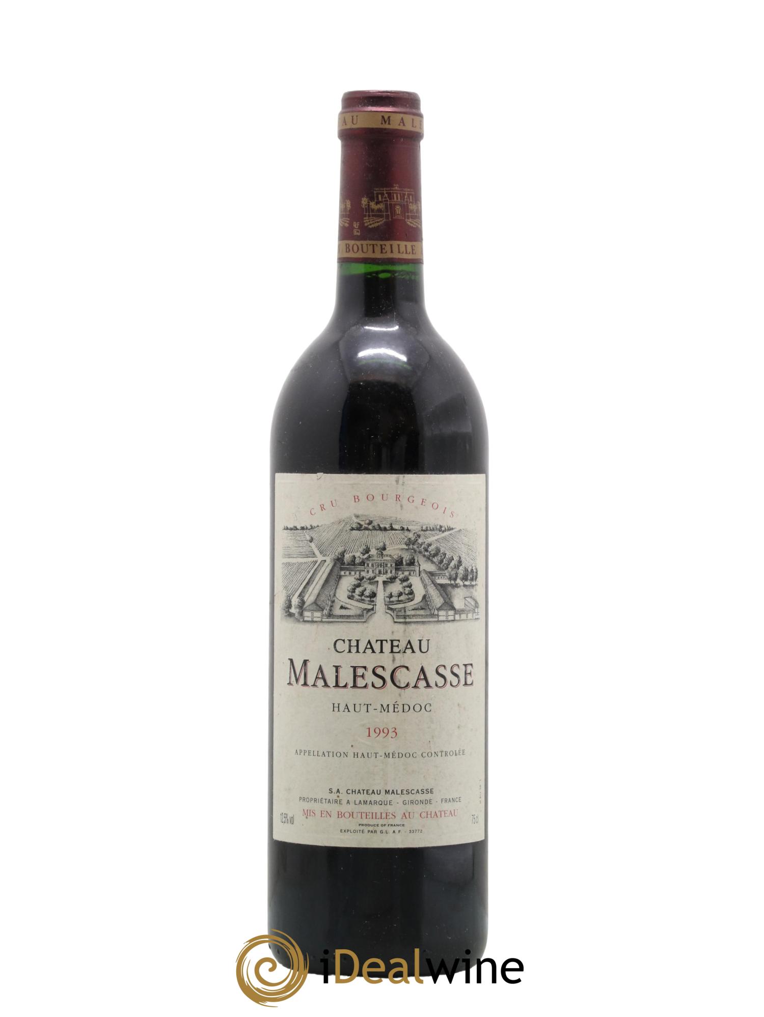 Château Malescasse Cru Bourgeois Exceptionnel 1993 - Lot de 1 bouteille - 0