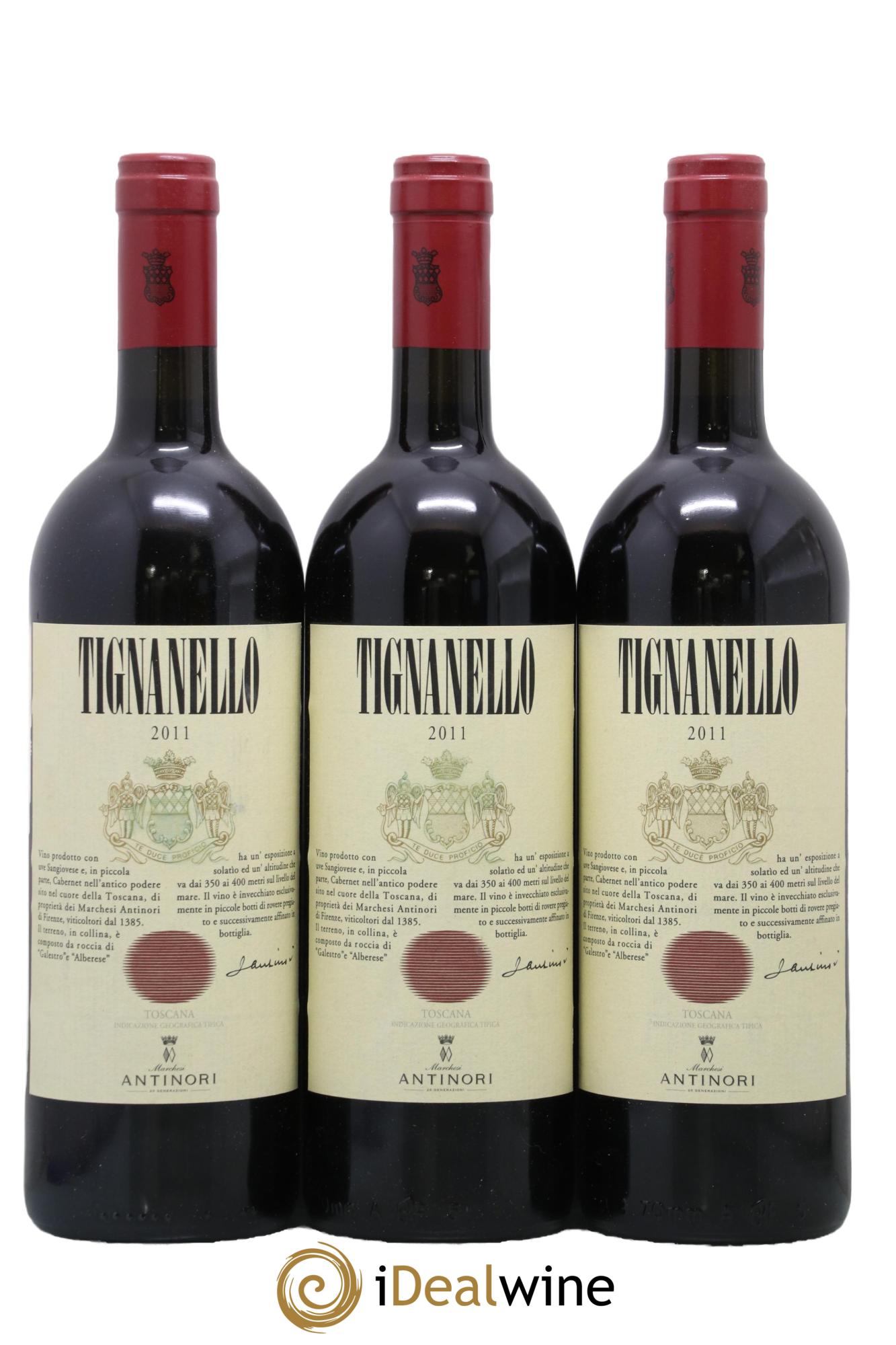 Toscana IGT Tignanello Tenuta Tignanello - Marchesi Antinori 2011 - Lot de 3 bouteilles - 0