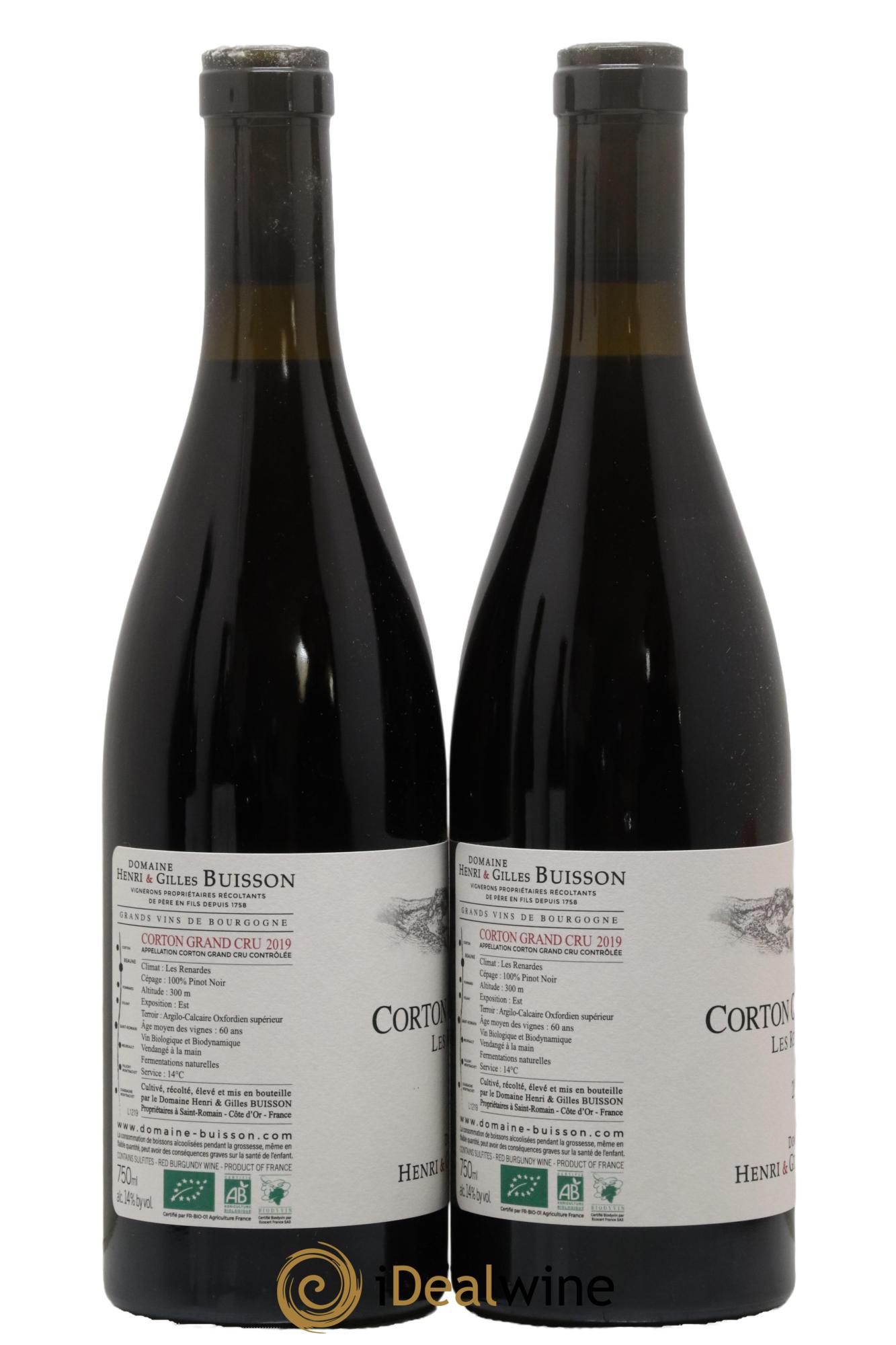 Corton Grand Cru Les Renardes Henri et Gilles Buisson (Domaine)  2019 - Lotto di 2 bottiglie - 1