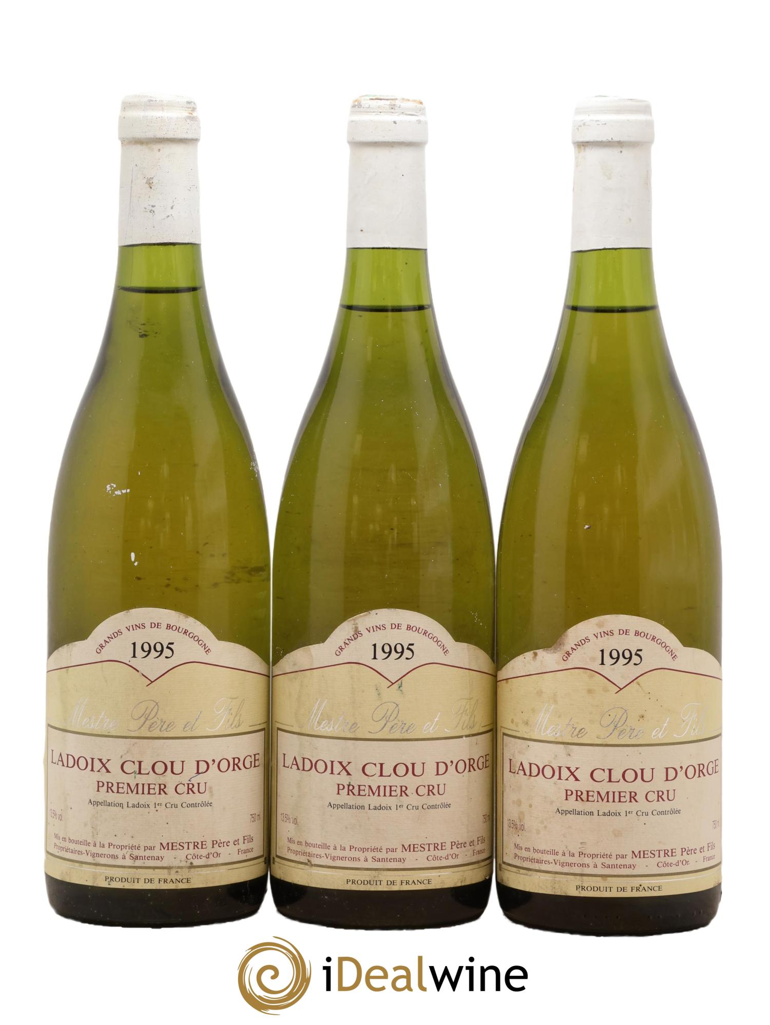 Ladoix 1er Cru Clou d'Orge Mestre 1995 - Lot de 3 bouteilles - 0