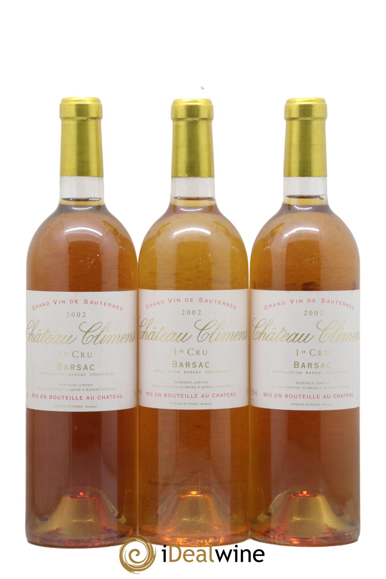 Château Climens 1er Grand Cru Classé 2002 - Lotto di 3 bottiglie - 0
