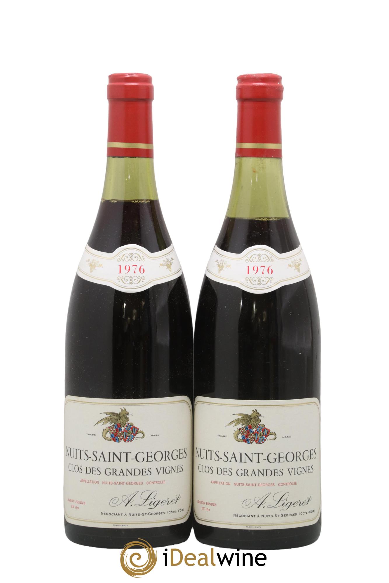 Nuits-Saint-Georges Clos des Grandes Vignes A. Ligeret 1976 - Posten von 2 Flaschen - 0