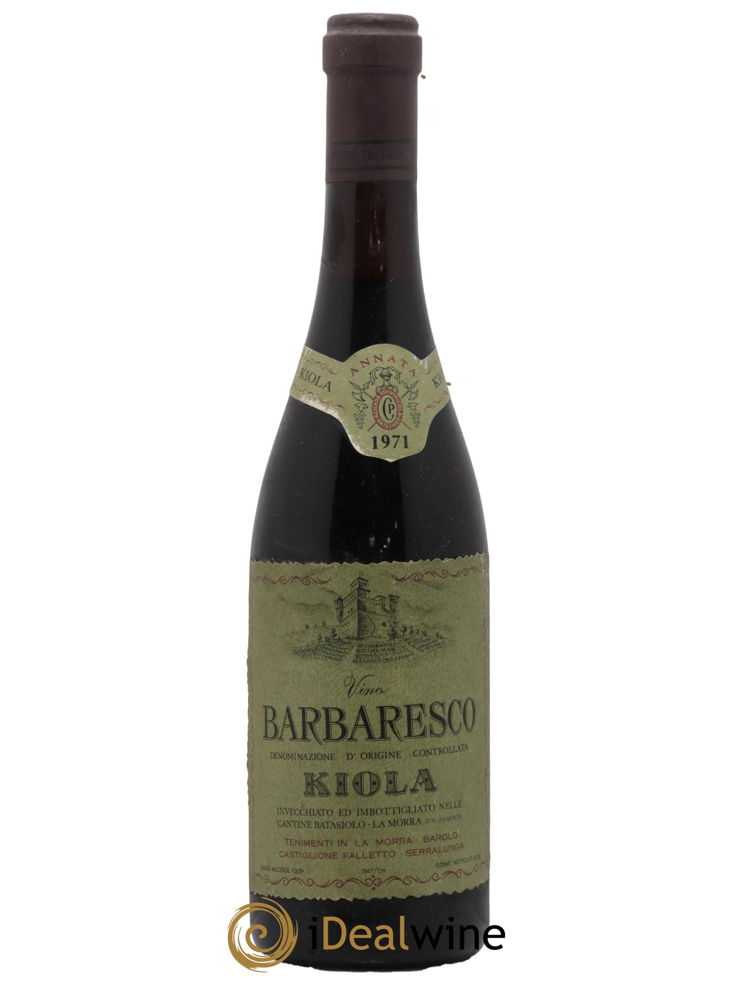 Barbaresco DOCG Kiola 1971 - Posten von 1 Flasche - 0