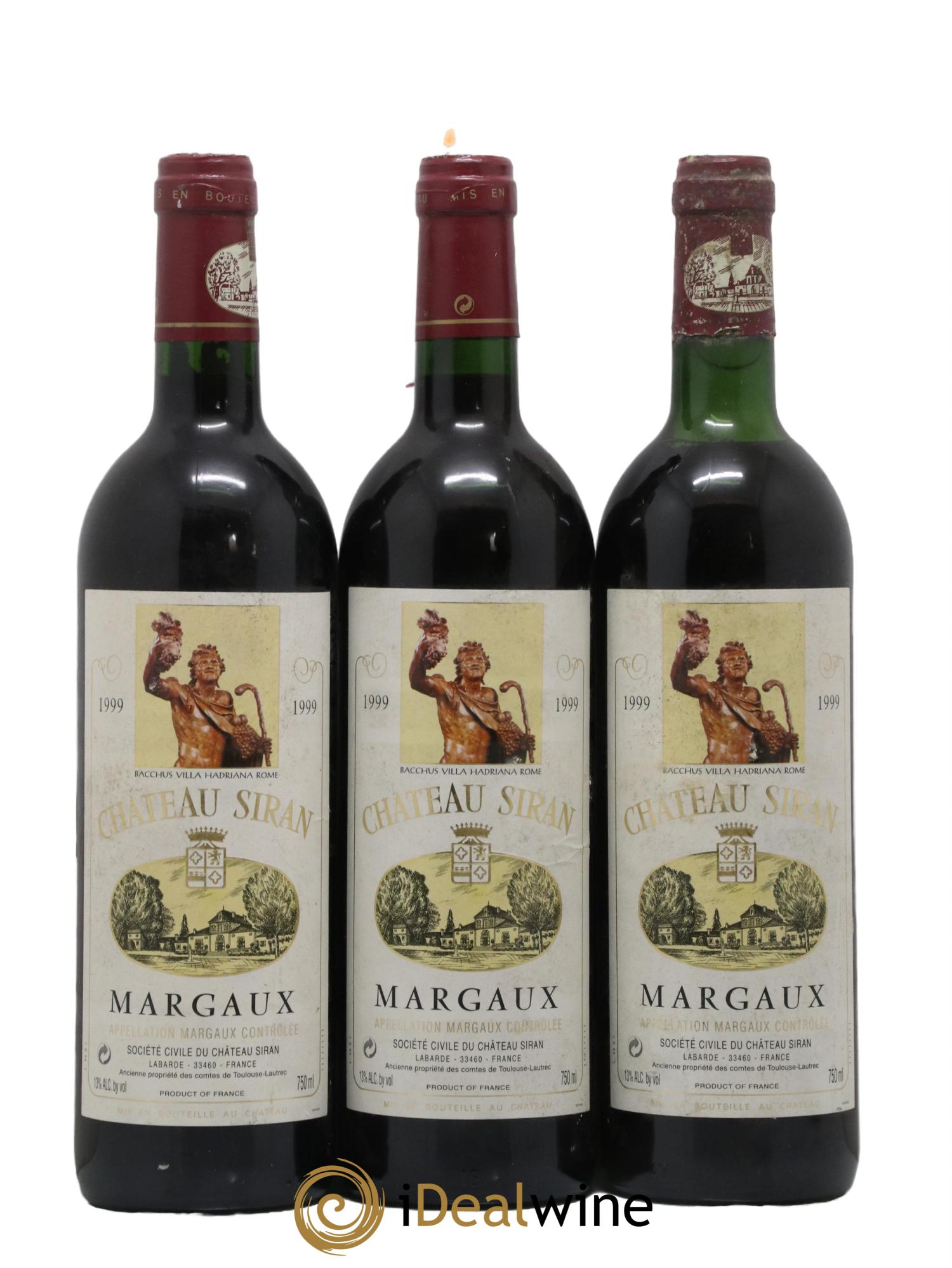 Château Siran 1999 - Lot de 3 bouteilles - 0