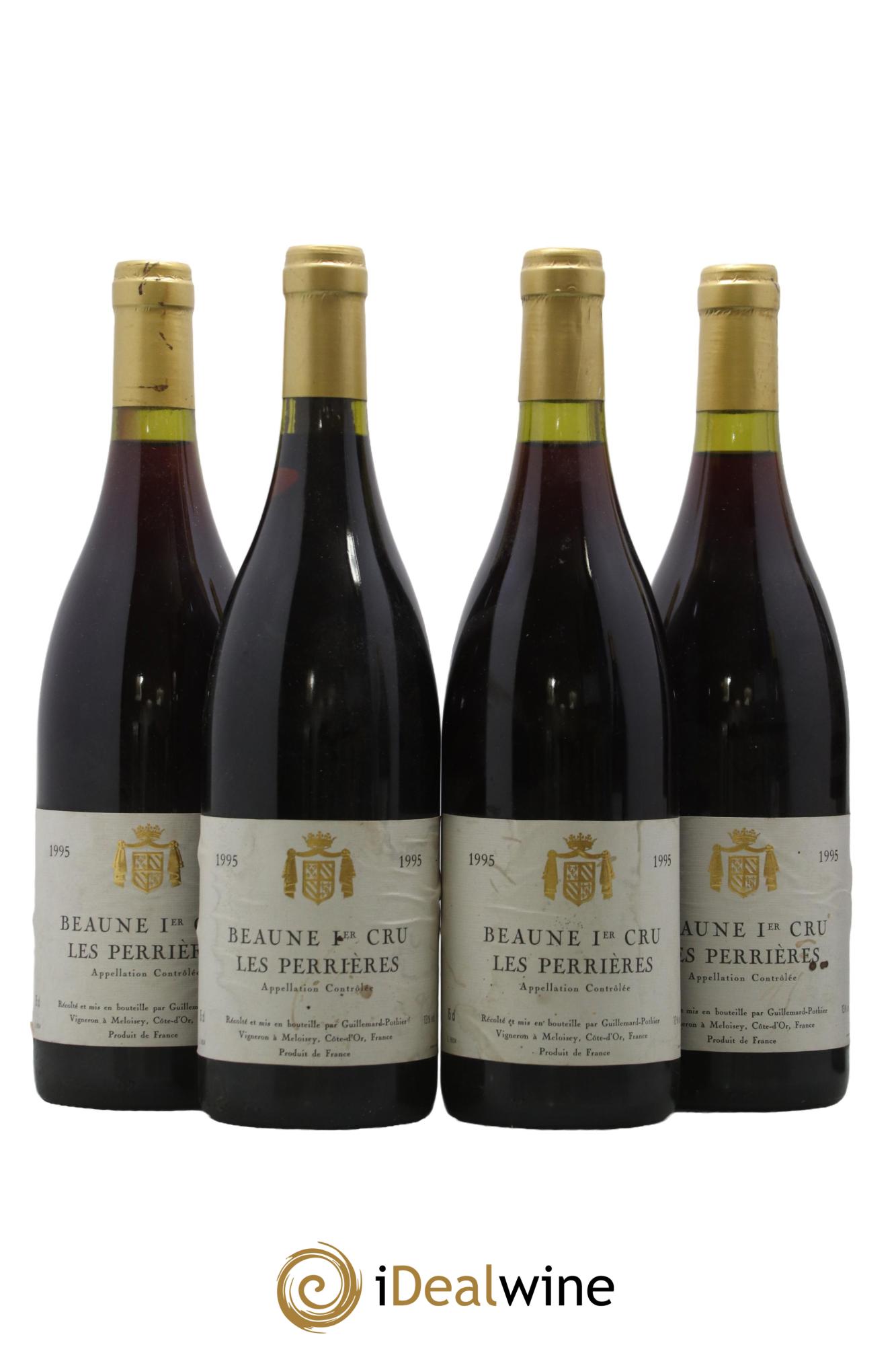 Beaune 1er Cru Les Perrières Guillemard-Pothier 1995 - Lot of 4 bottles - 0