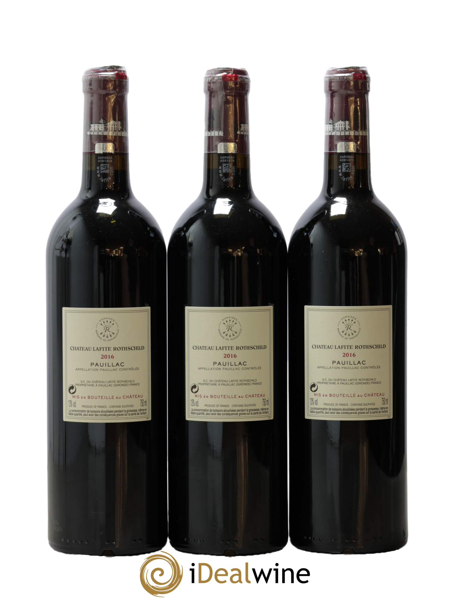 Château Lafite Rothschild 1er Grand Cru Classé 2016 - Lot de 3 bouteilles - 1