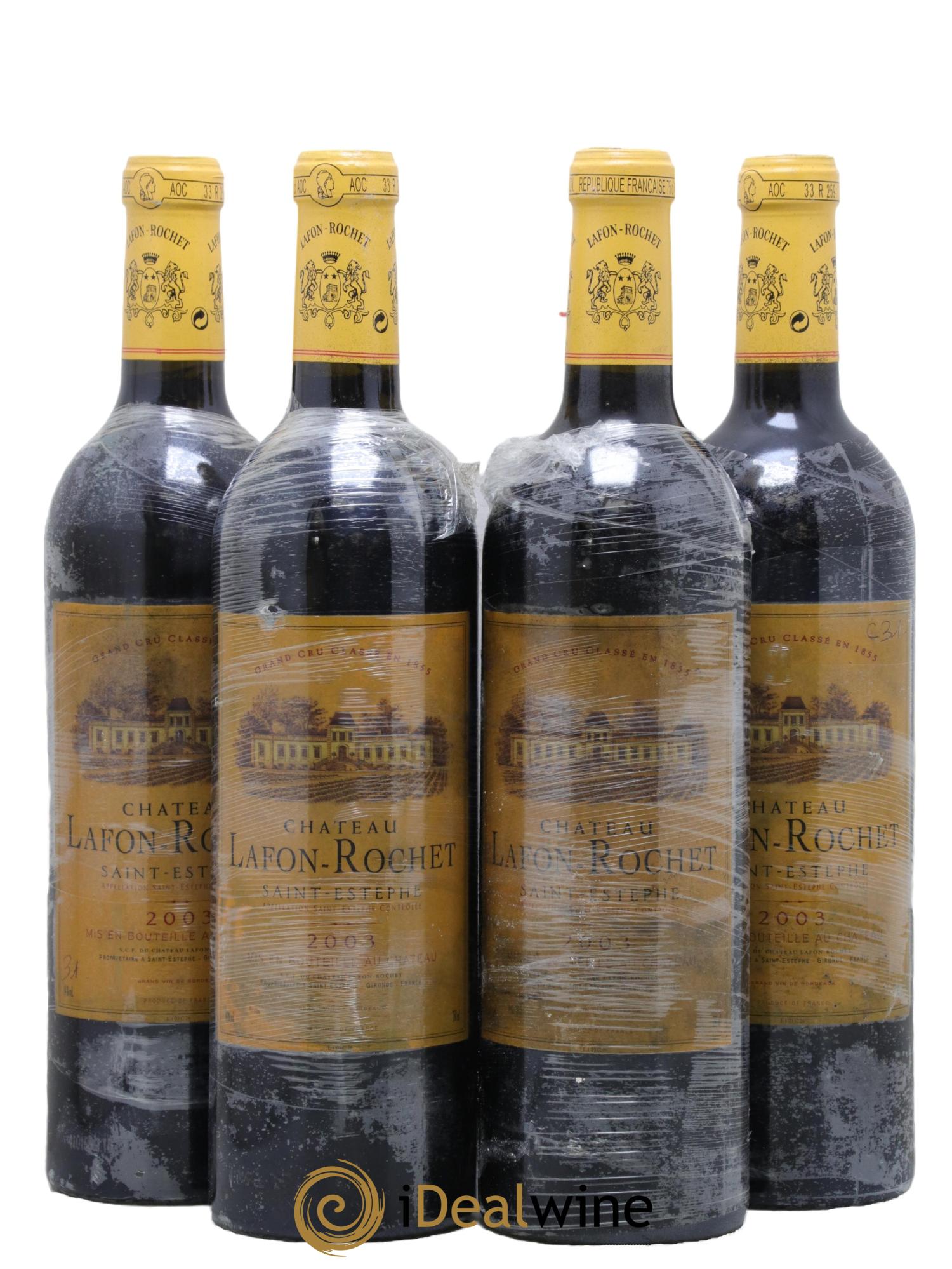 Château Lafon Rochet 4ème Grand Cru Classé 2003 - Lotto di 4 bottiglie - 0