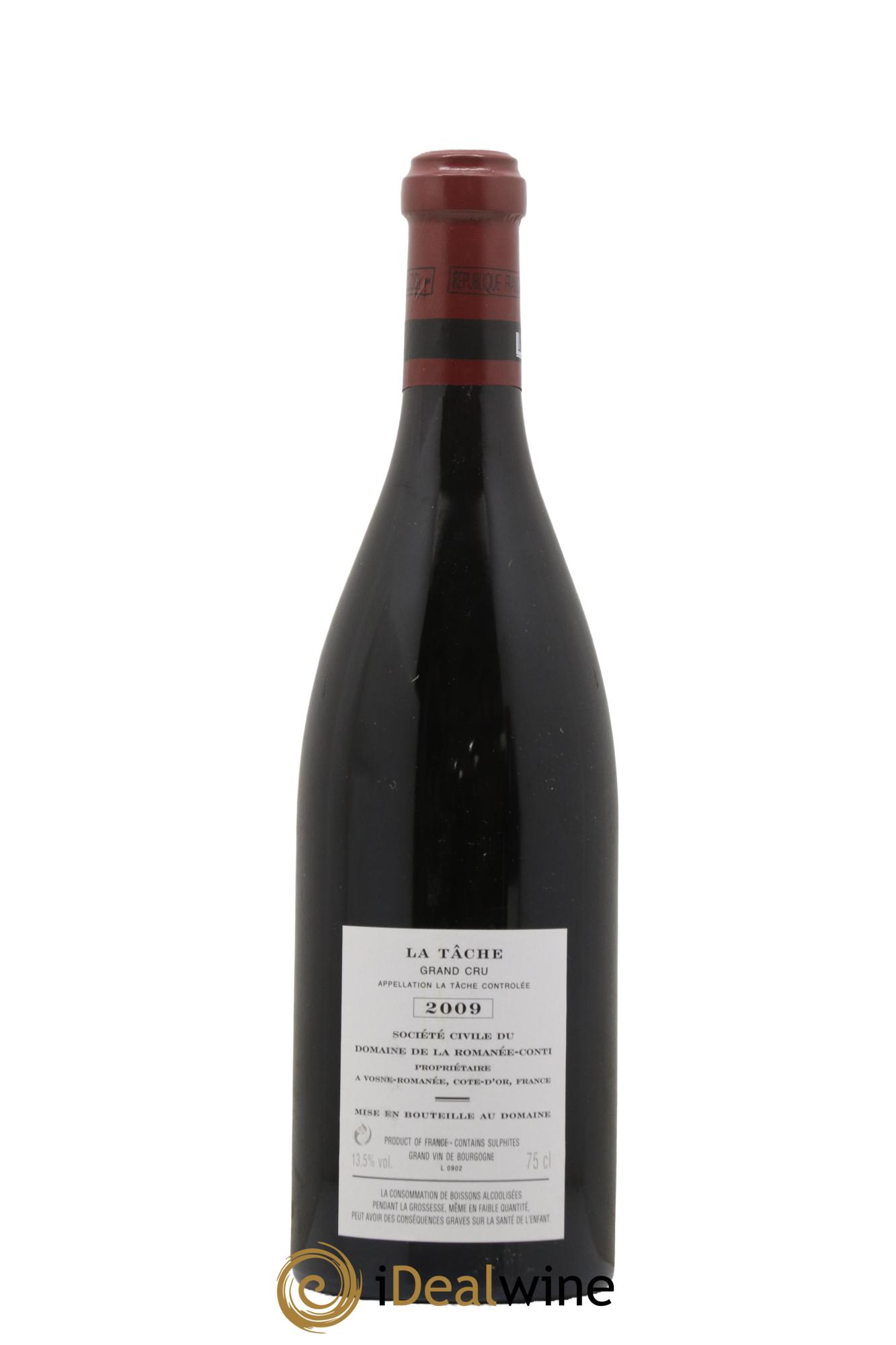 La Tâche Grand Cru Domaine de la Romanée-Conti 2009 - Lot of 1 bottle - 1