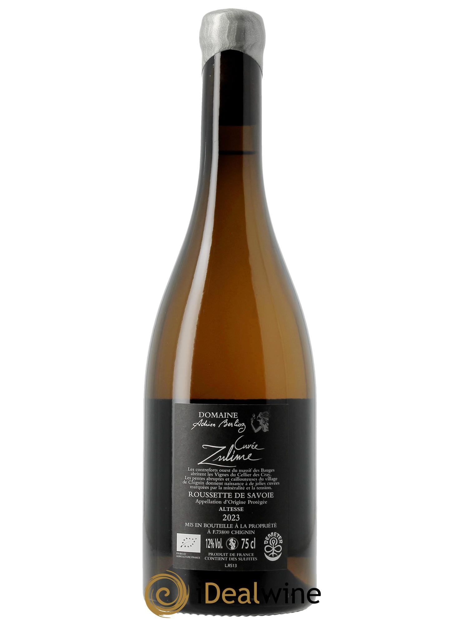 Roussette de Savoie Zulime Adrien Berlioz 2023 - Lot of 1 bottle - 1
