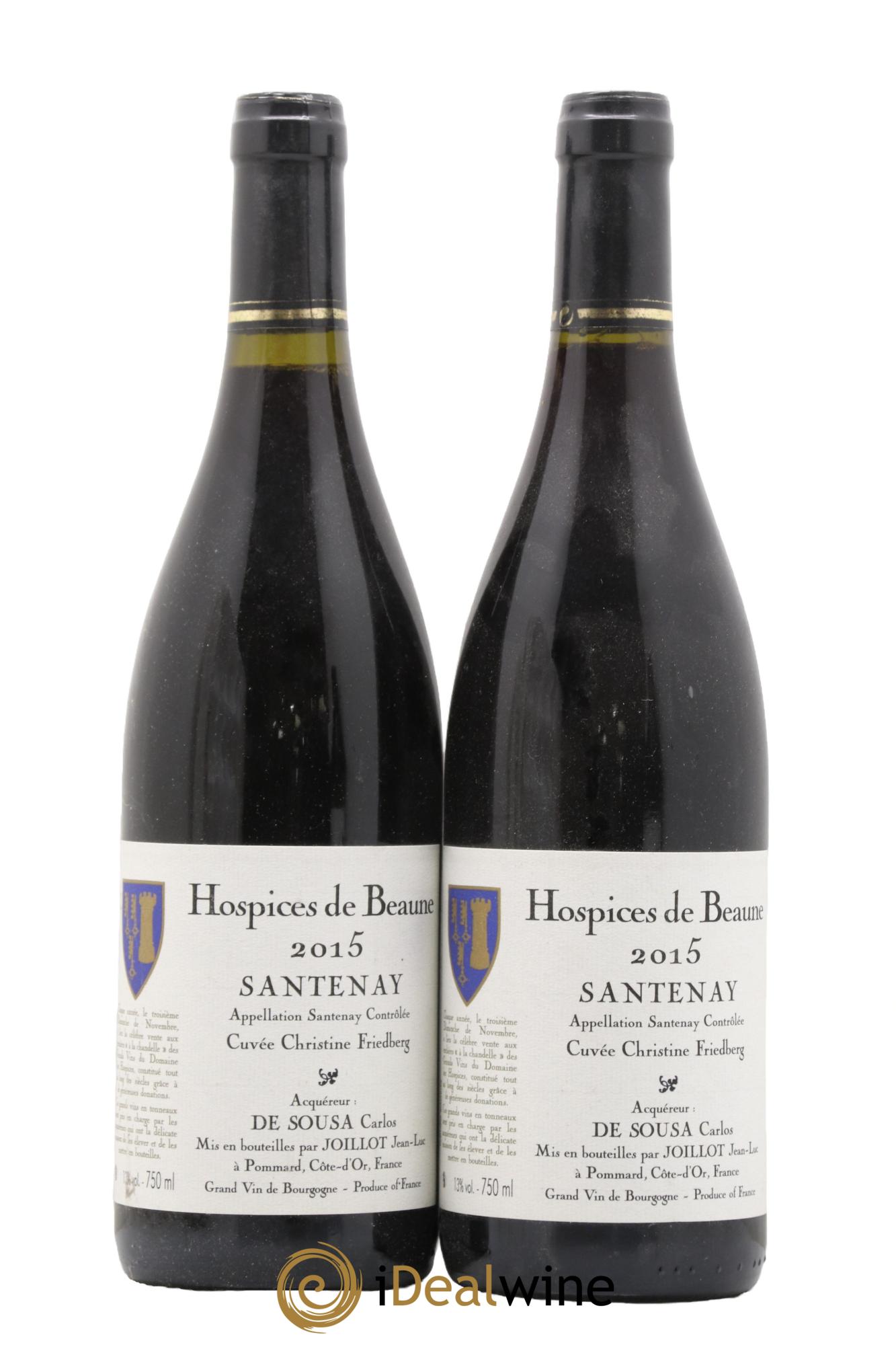 Santenay Cuvée Christine Friedberg Hospices de Beaune Jean-Luc Joillot 2015 - Lot de 2 bouteilles - 0