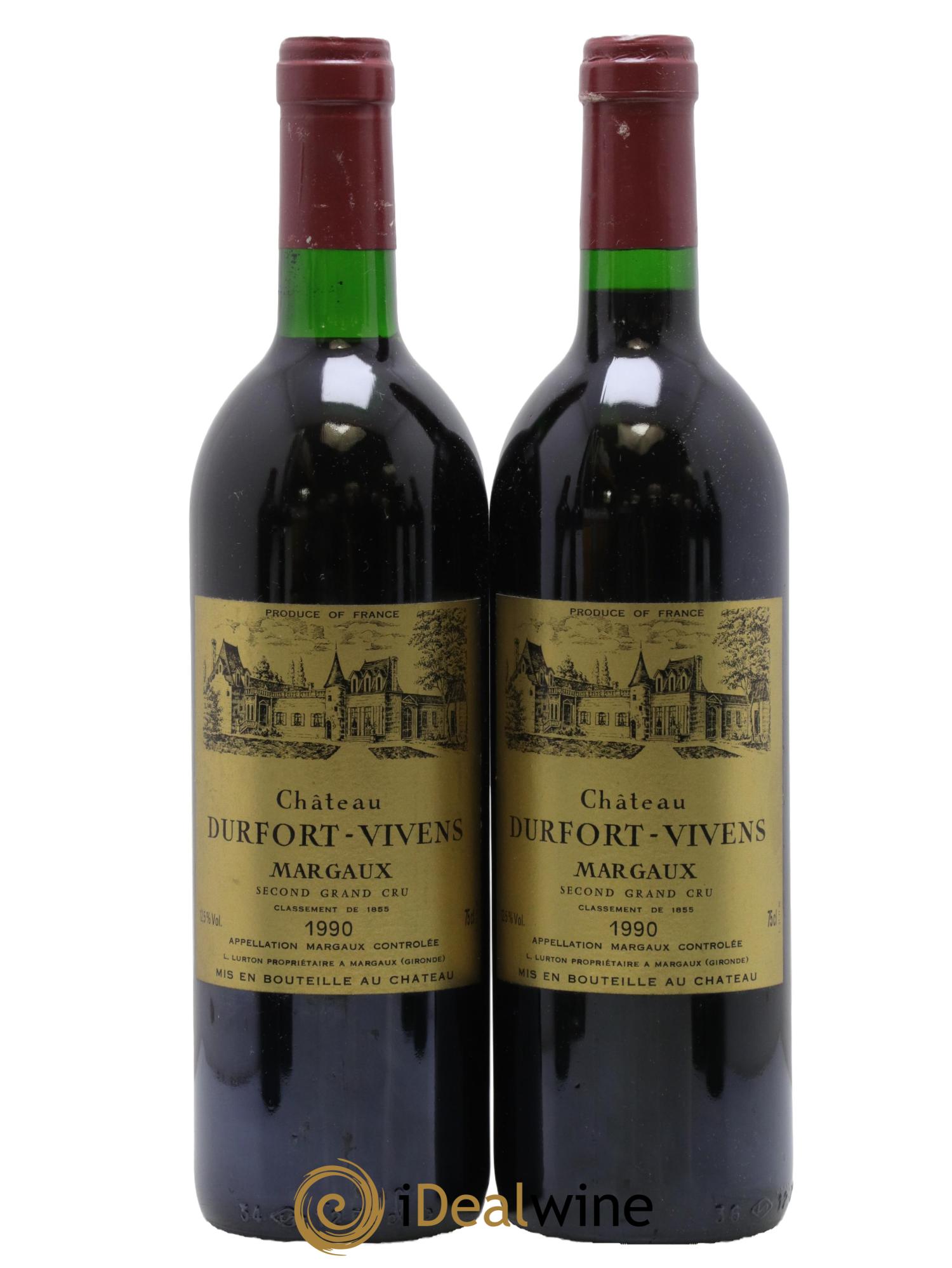 Château Durfort Vivens 2ème Grand Cru Classé 1990 - Lot de 2 bouteilles - 0