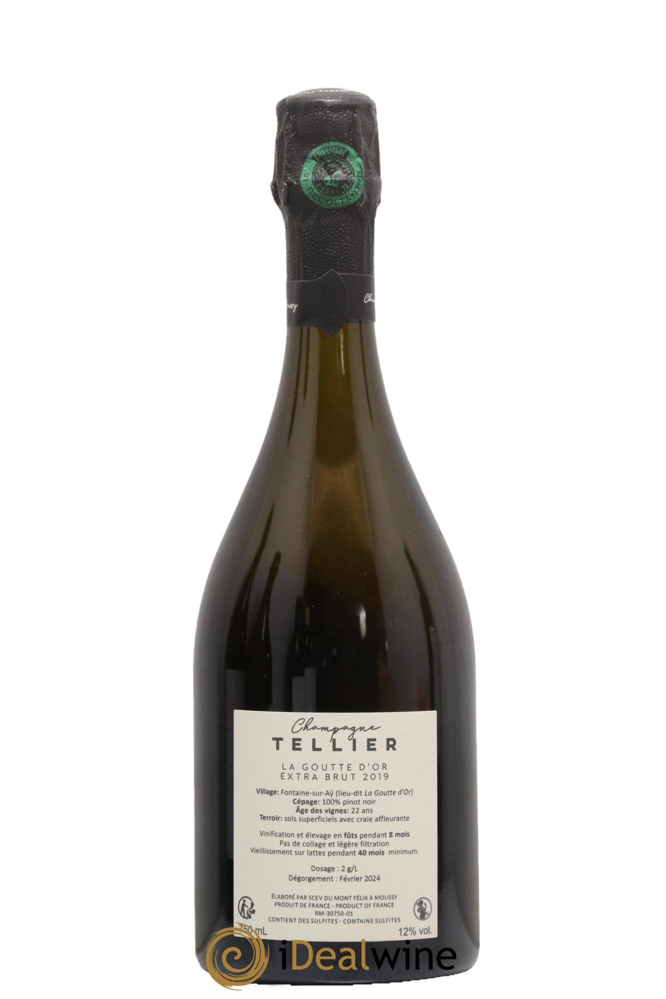La Goutte d'Or Extra-Brut Tellier 2019 - Lot de 1 bouteille - 1
