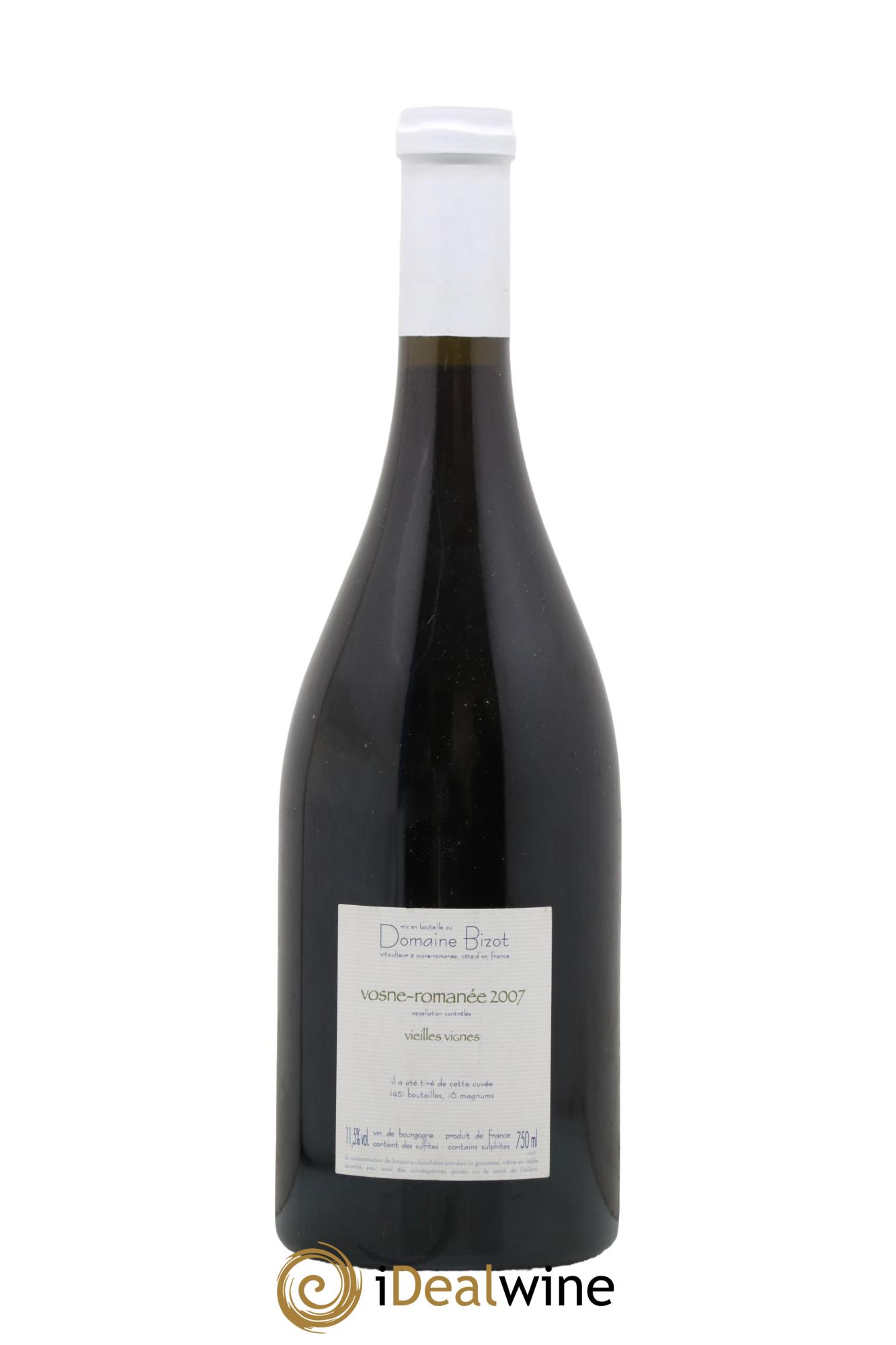 Vosne-Romanée Vieilles Vignes Bizot (Domaine) 2007 - Lot of 1 bottle - 1