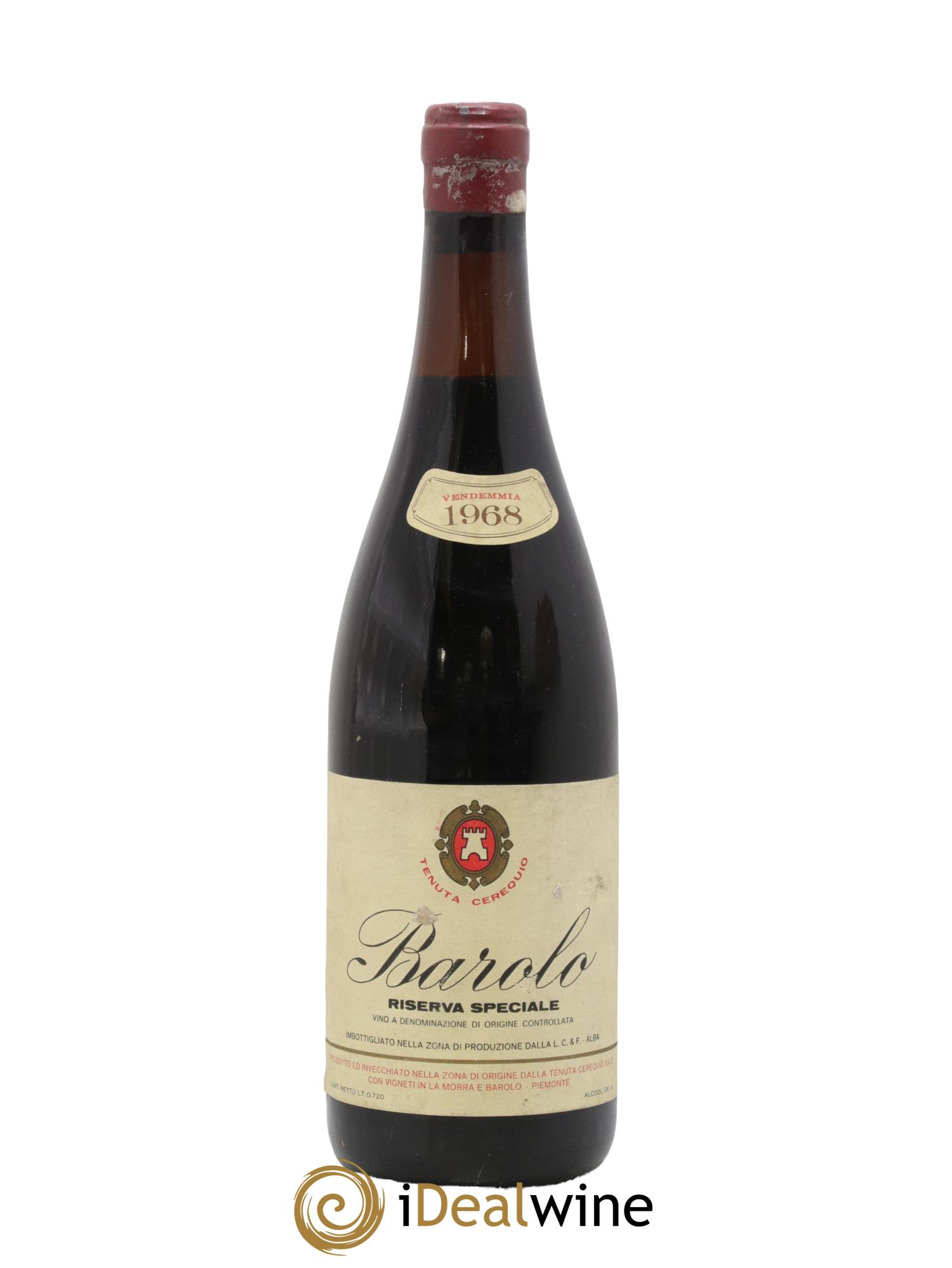 Barolo Riserva Speciale Cerequio 1968 - Lot de 1 bouteille - 0