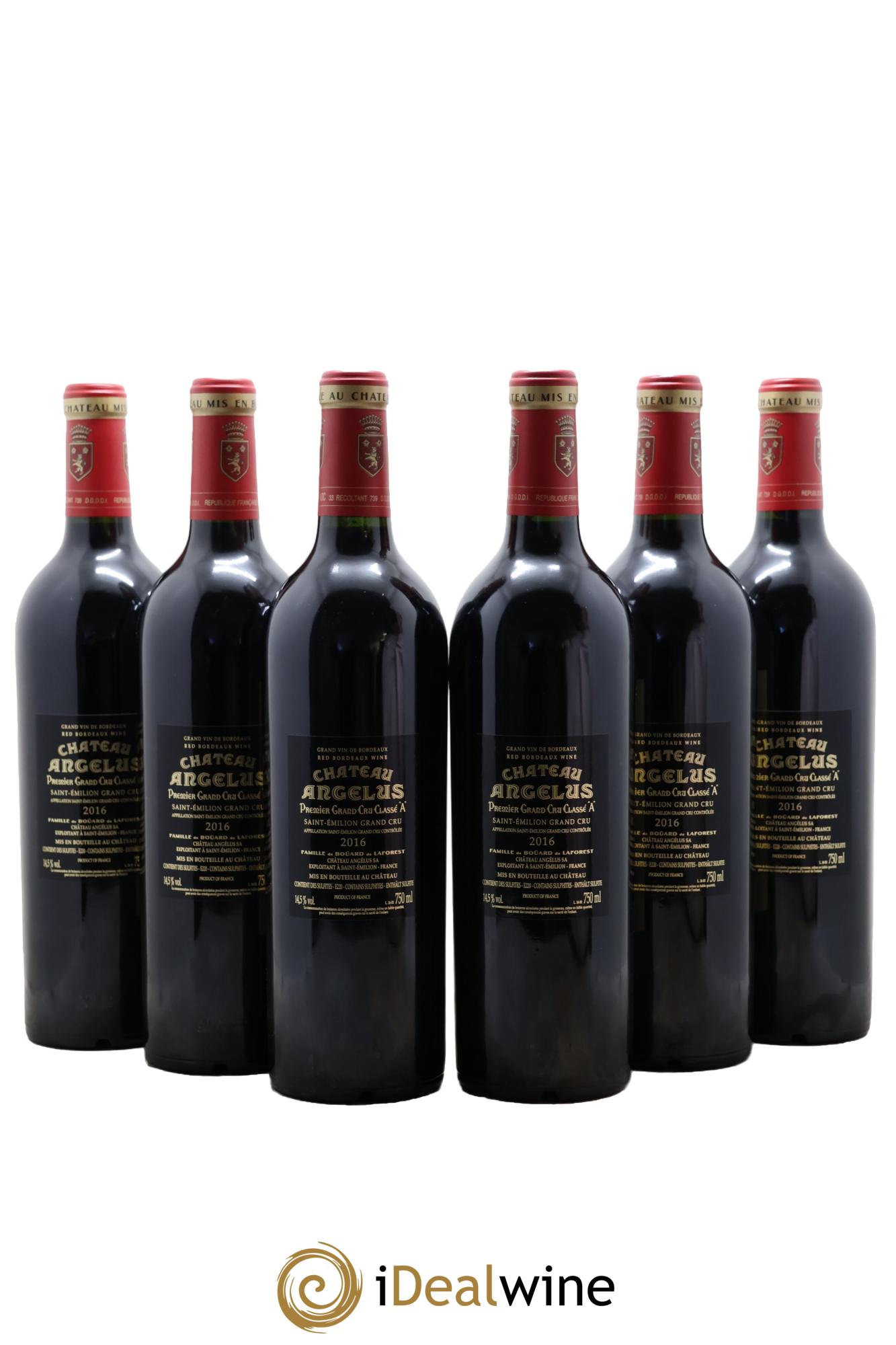 Château Angélus 1er Grand Cru Classé A 2016 - Lot de 6 bouteilles - 1