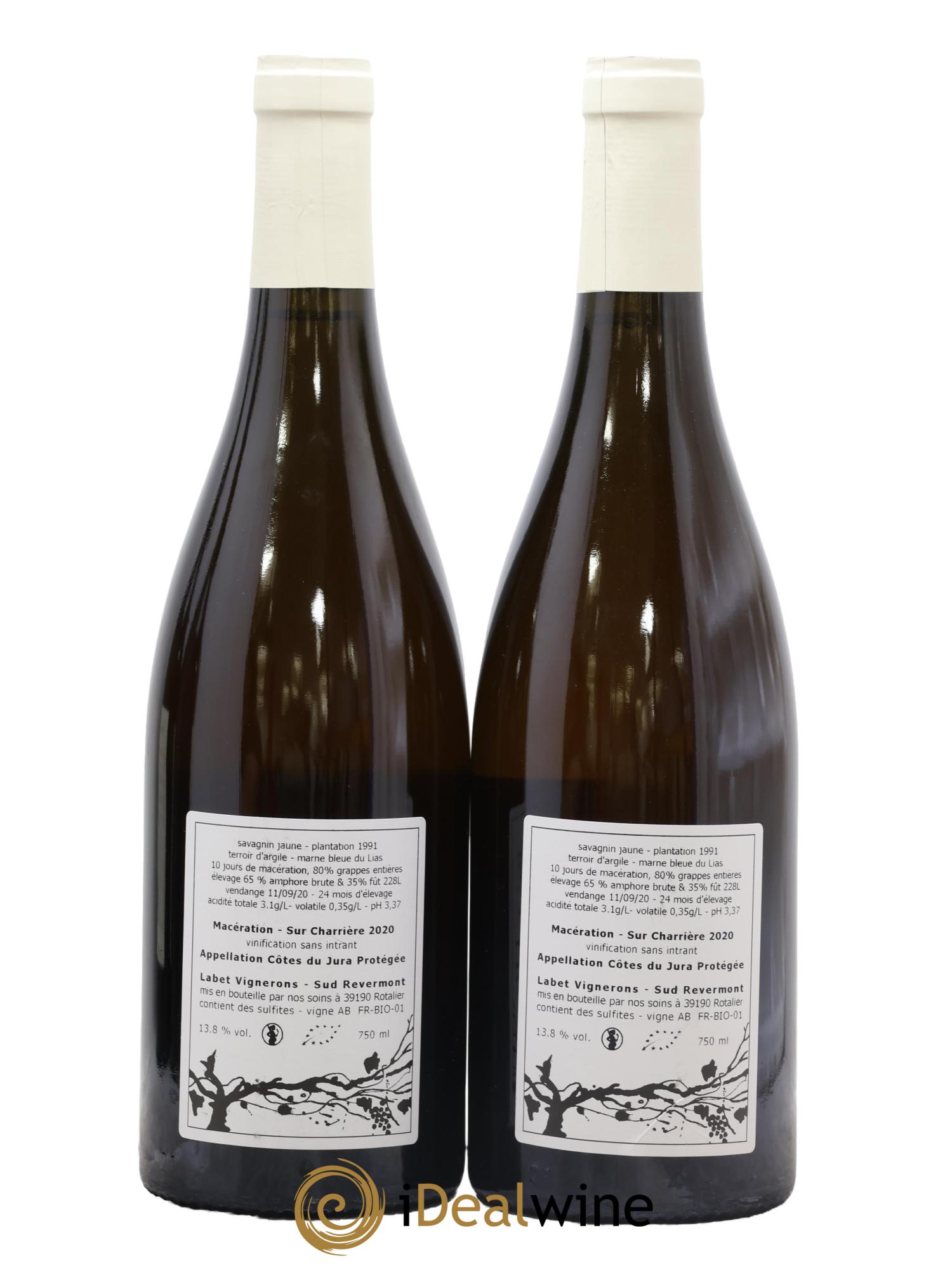 Côtes du Jura Savagnin Macération Sur Charrière Labet 2020 - Posten von 2 Flaschen - 1