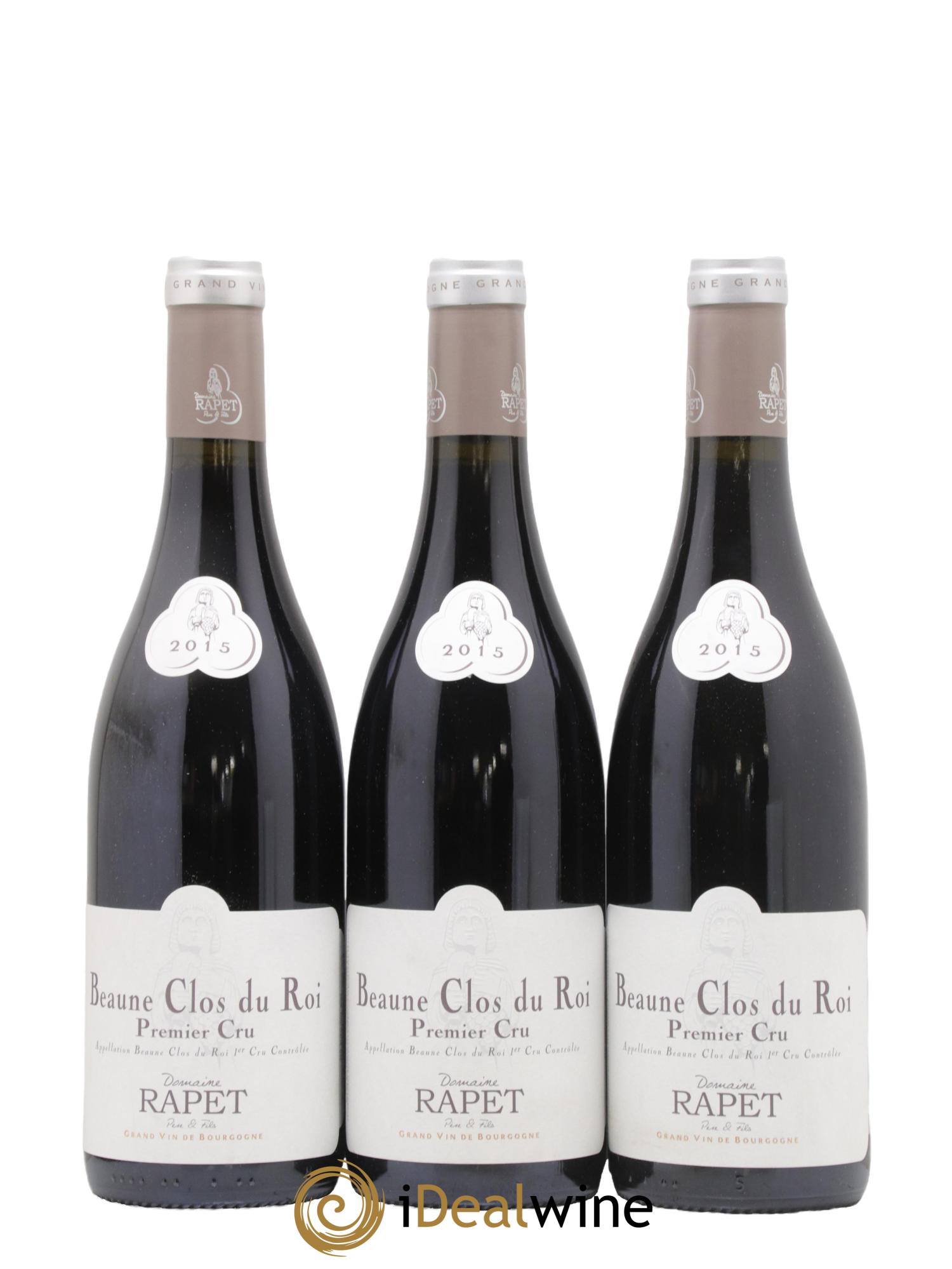 Beaune 1er Cru Clos du Roi Rapet Père & Fils 2015 - Lot of 3 bottles - 0