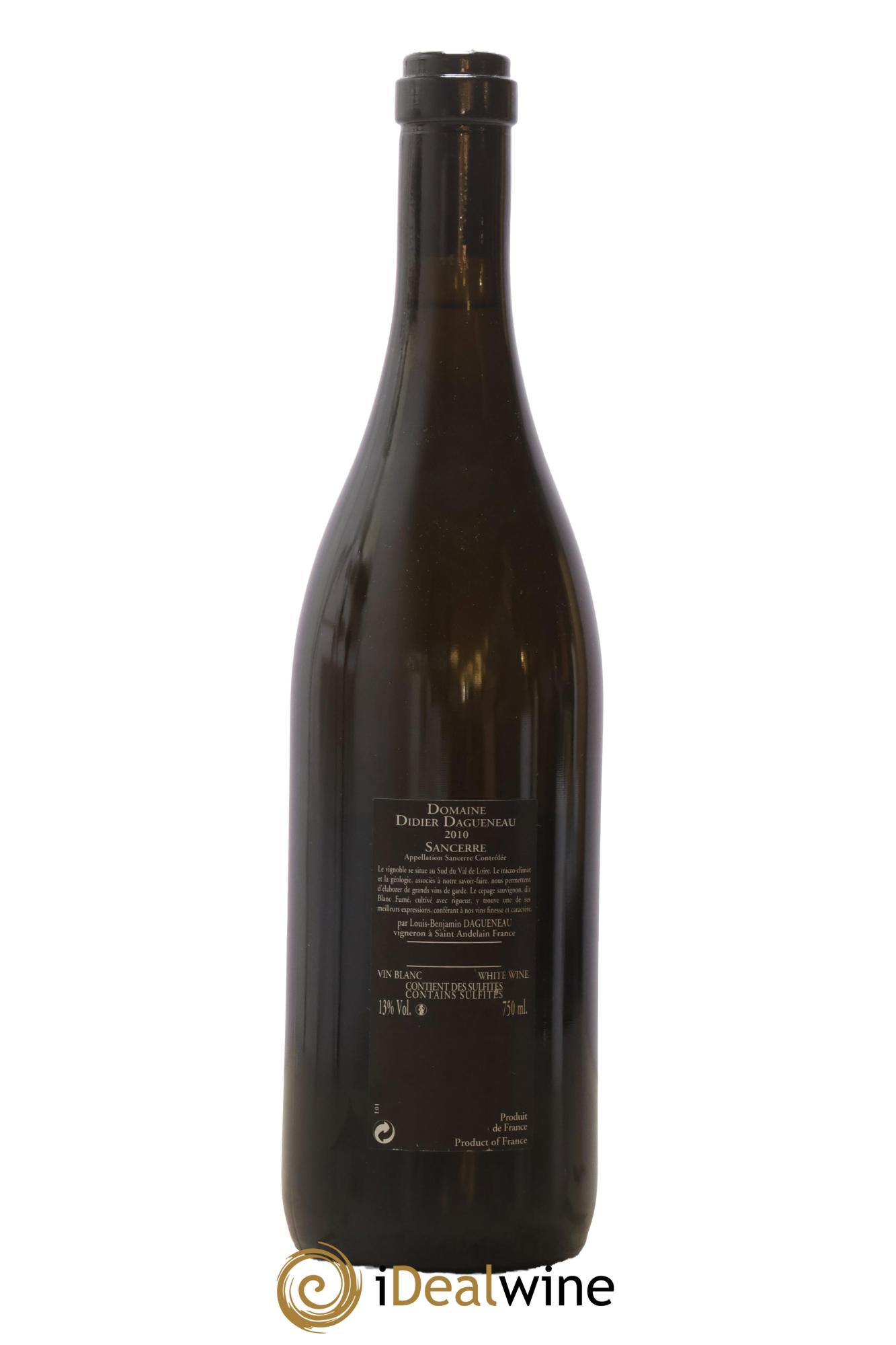 Sancerre Le Mont Damné Chavignol Dagueneau (Domaine Didier - Louis-Benjamin) 2010 - Lot de 1 bouteille - 1