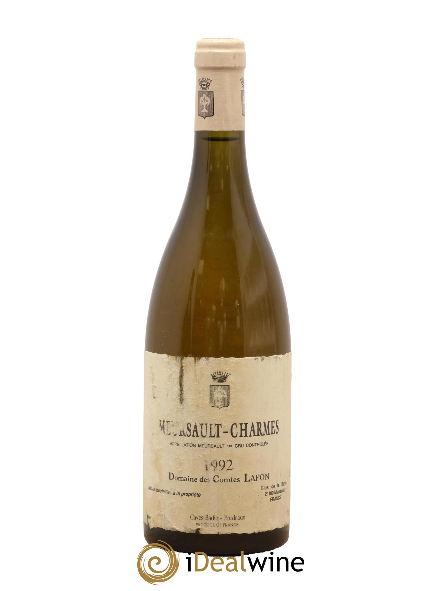 Meursault 1er Cru Charmes Comtes Lafon (Domaine des) 1992 - Lot de 1 bouteille - 0