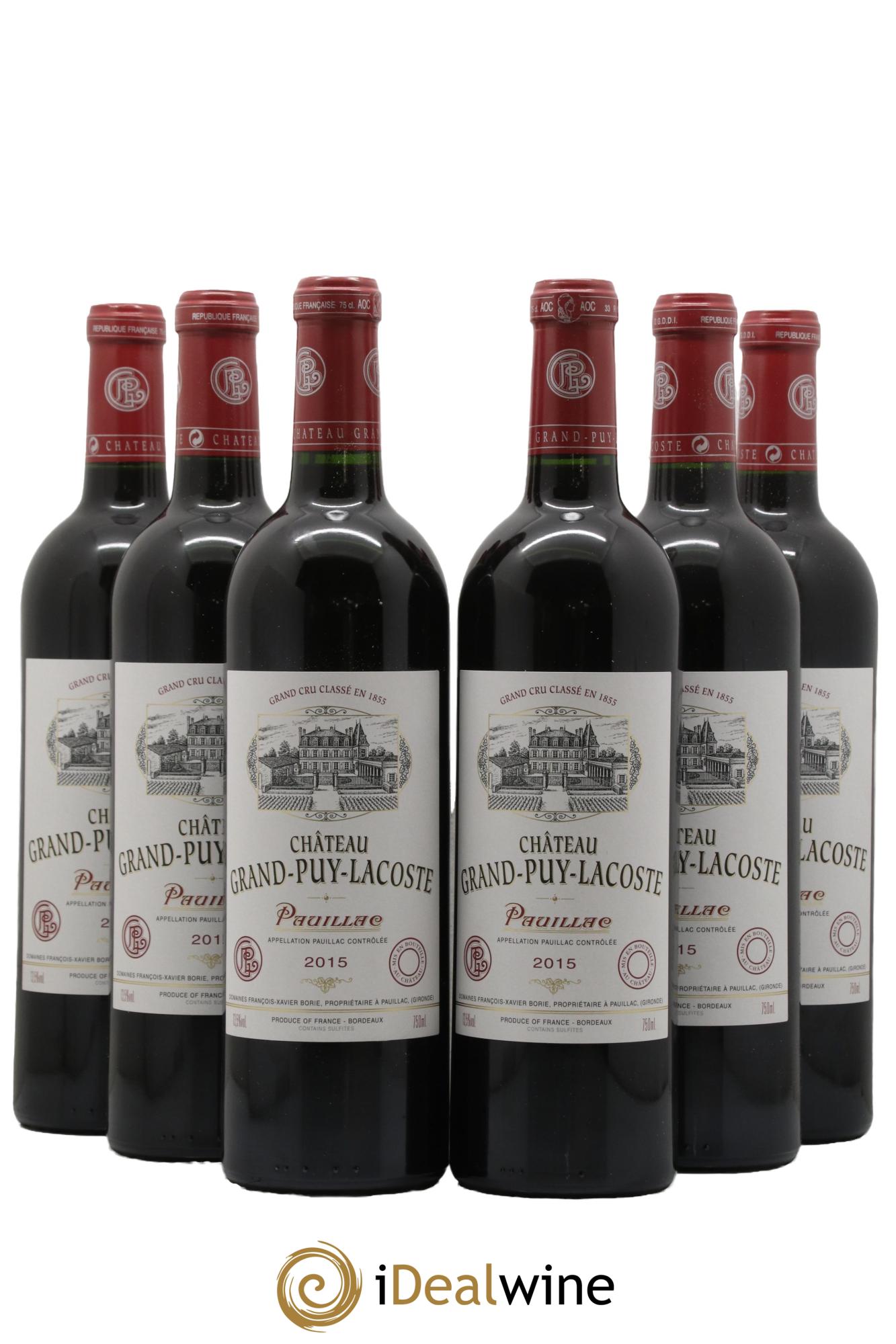 Château Grand Puy Lacoste 5ème Grand Cru Classé 2015 - Lot of 6 bottles - 0