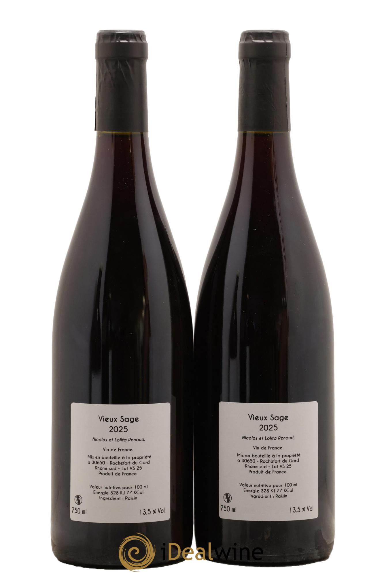 Vin de France Vieux Sage Clos des Grillons 2025 - Lot of 2 bottles - 1